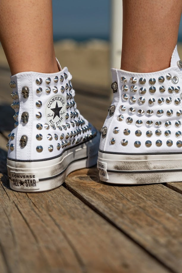 Converse All Star Platform White Total Studs