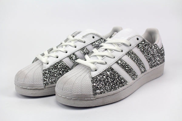 Adidas superstar argento outlet e bianche