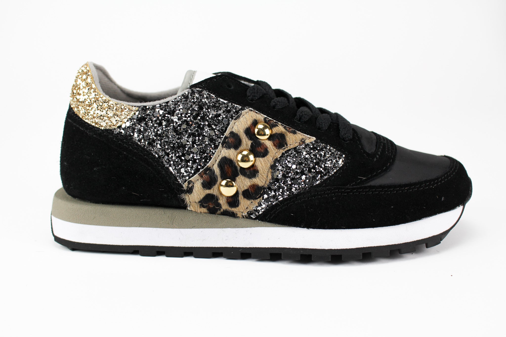 Saucony Jazz Black Multiglitter Spotted Cavallino