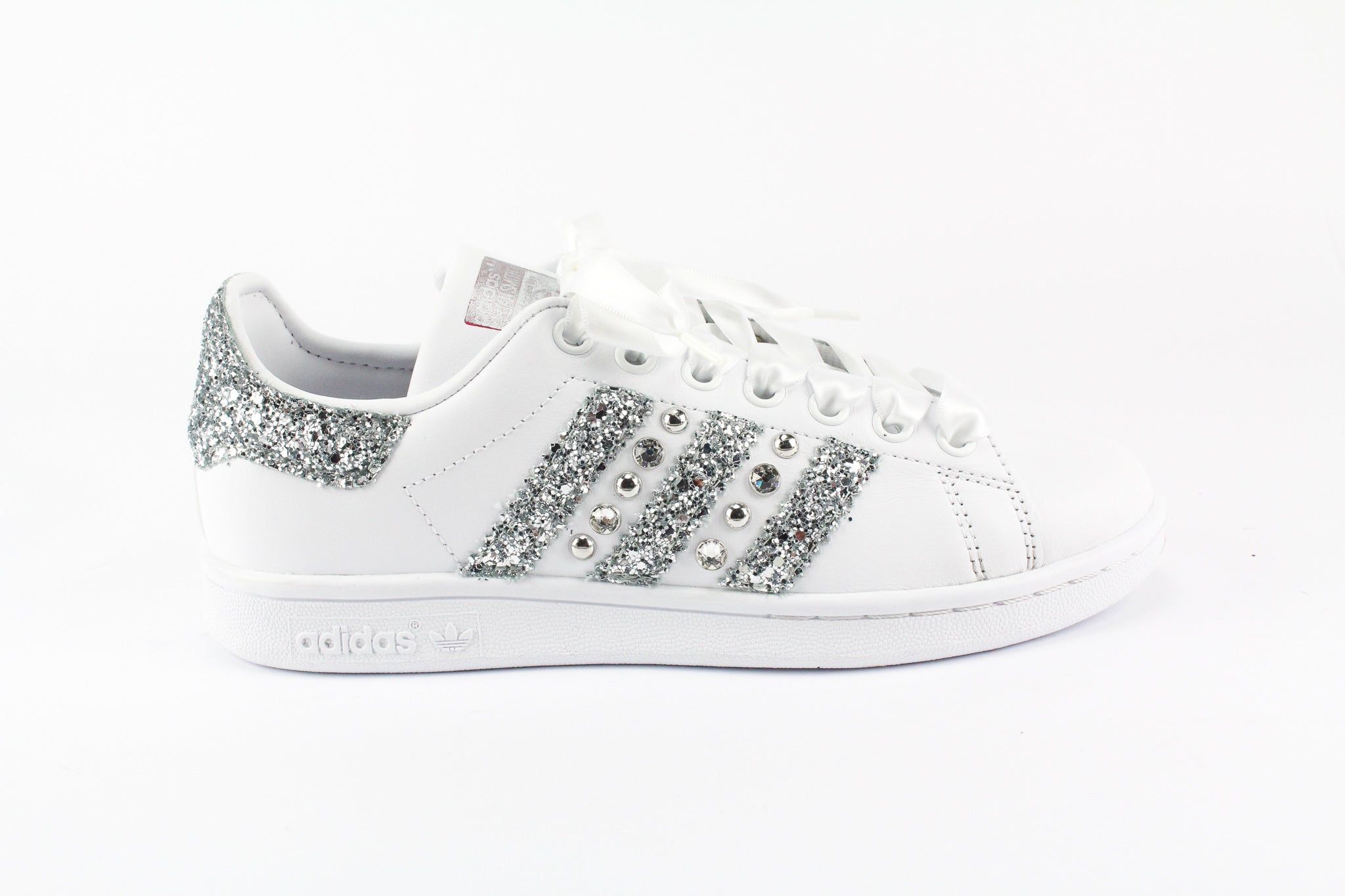 Adidas Stan Smith Strass Glitter Lacci Raso