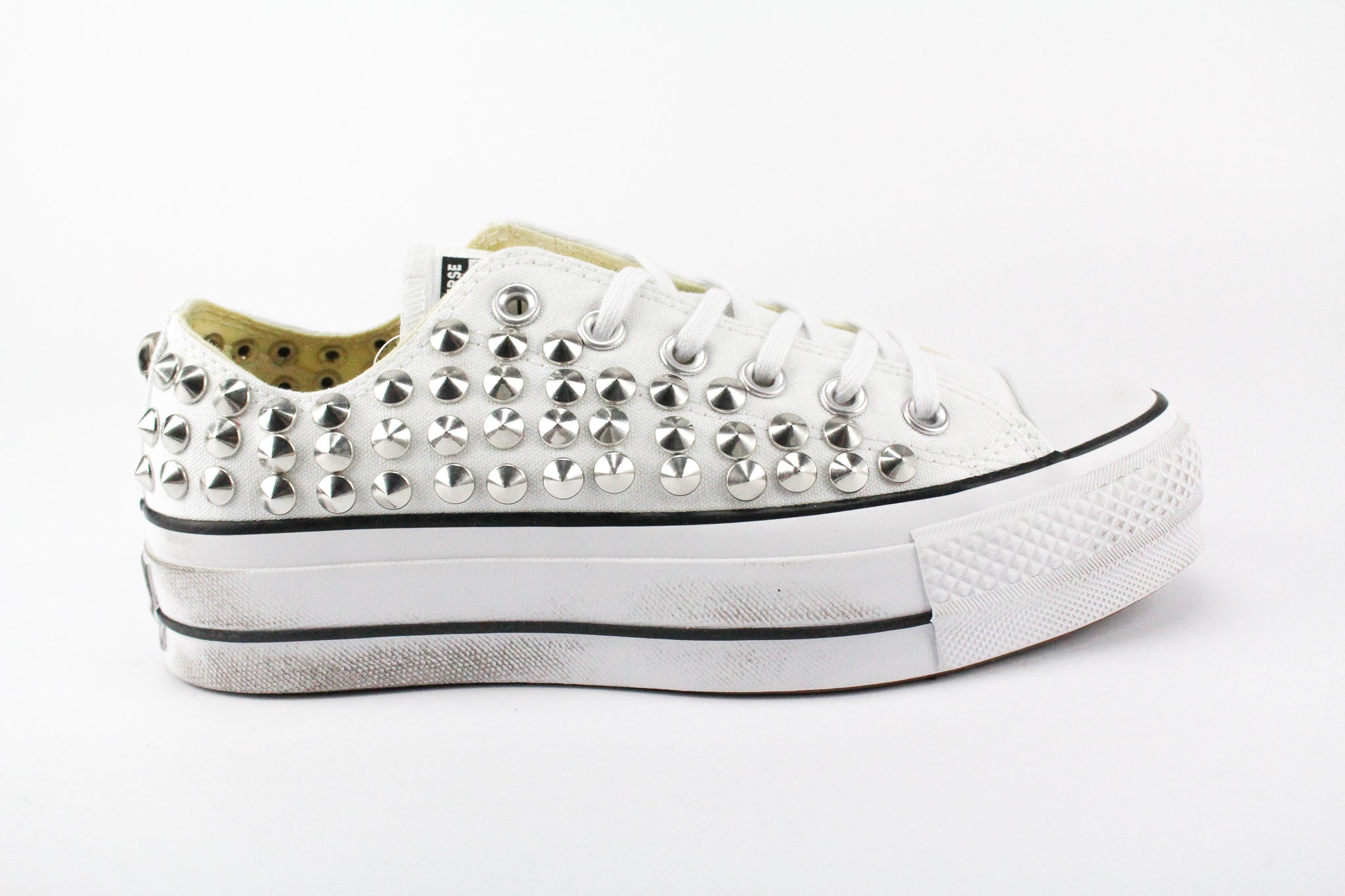 Converse All Star Platform Bassa White Total Borchie