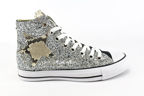 Converse nere cheap alte brillantini