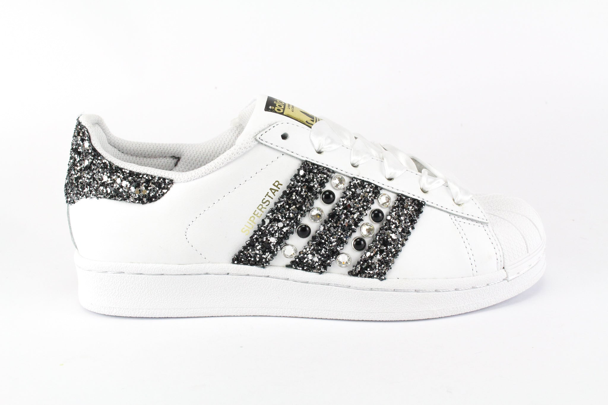 Adidas Superstar Black Silver Glitter Strass