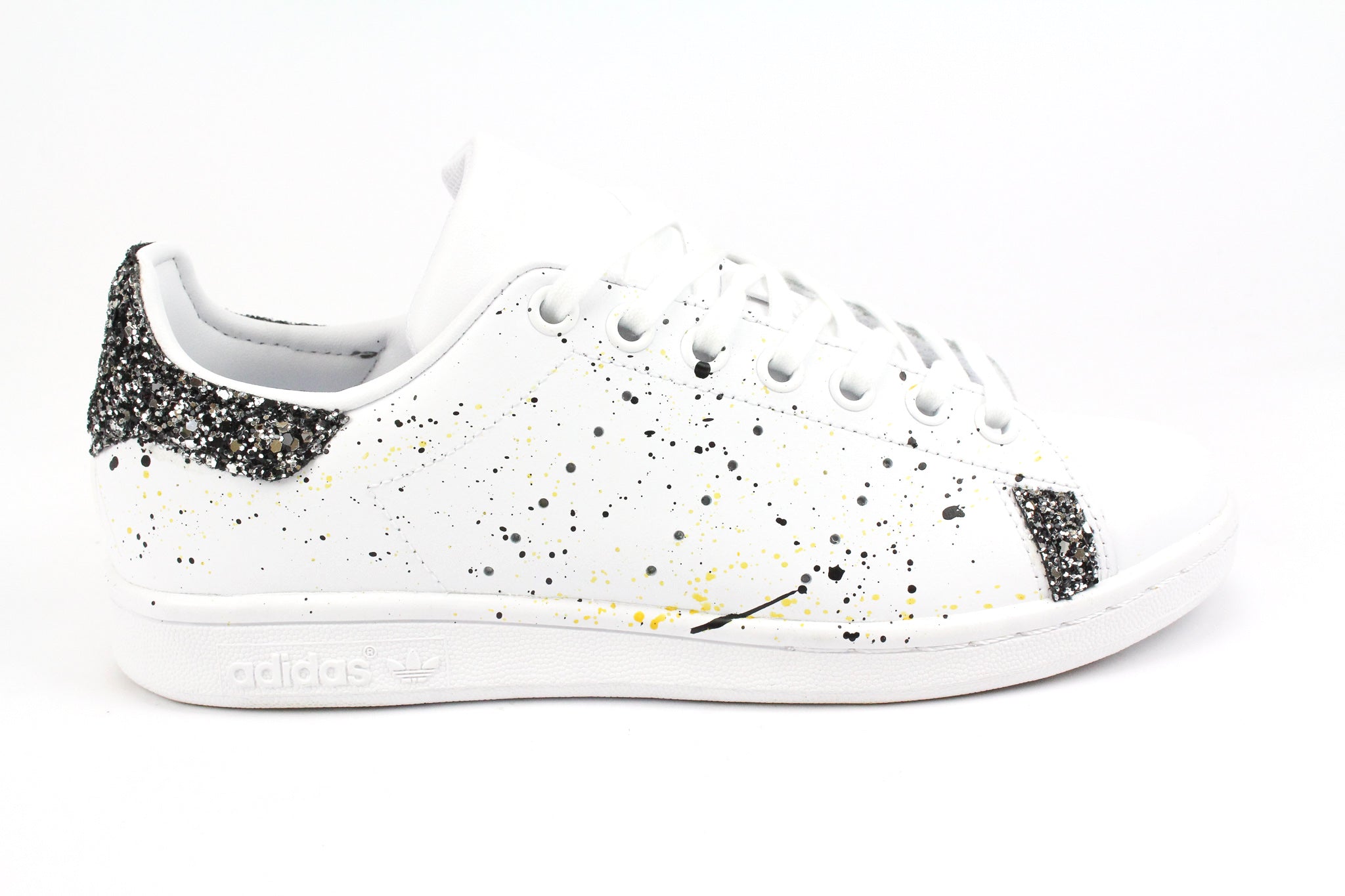 Adidas Stan Smith Black Silver Glitter Patent