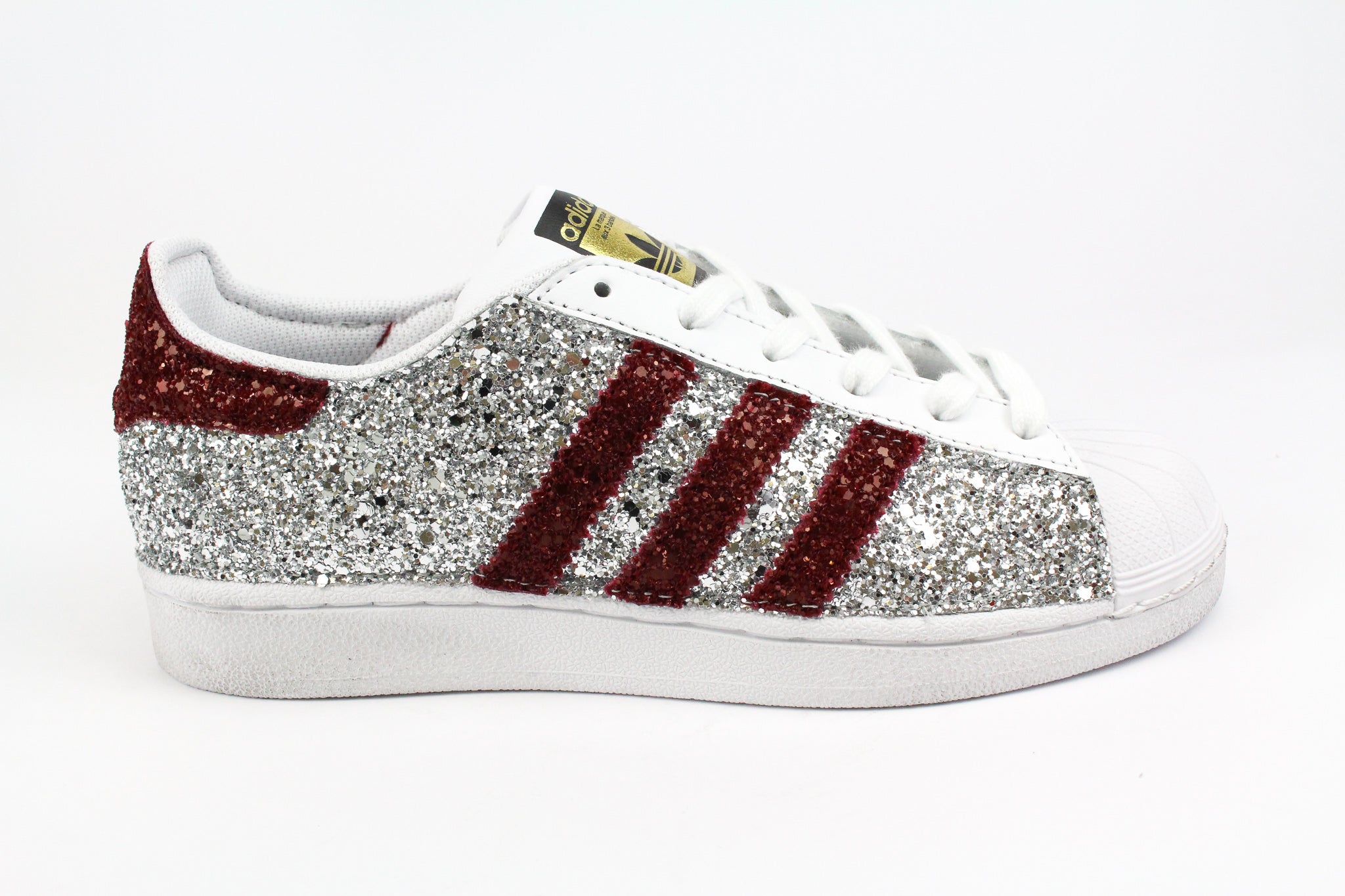 Maroon glitter adidas hotsell