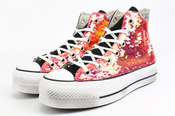 Pink hotsell sequin converse