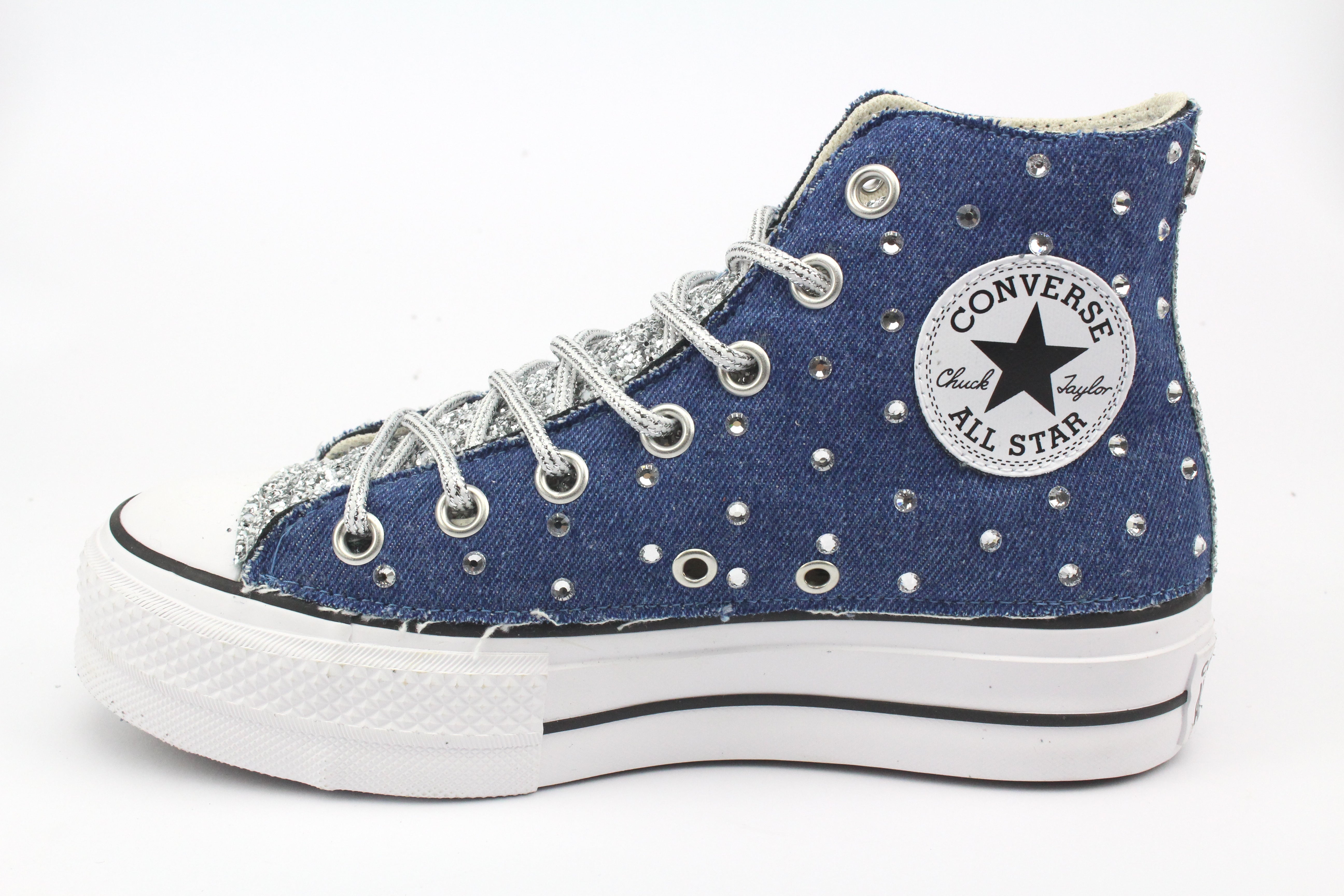 Converse All Star Platform White Strass Thermo Crystal &amp; Glitter