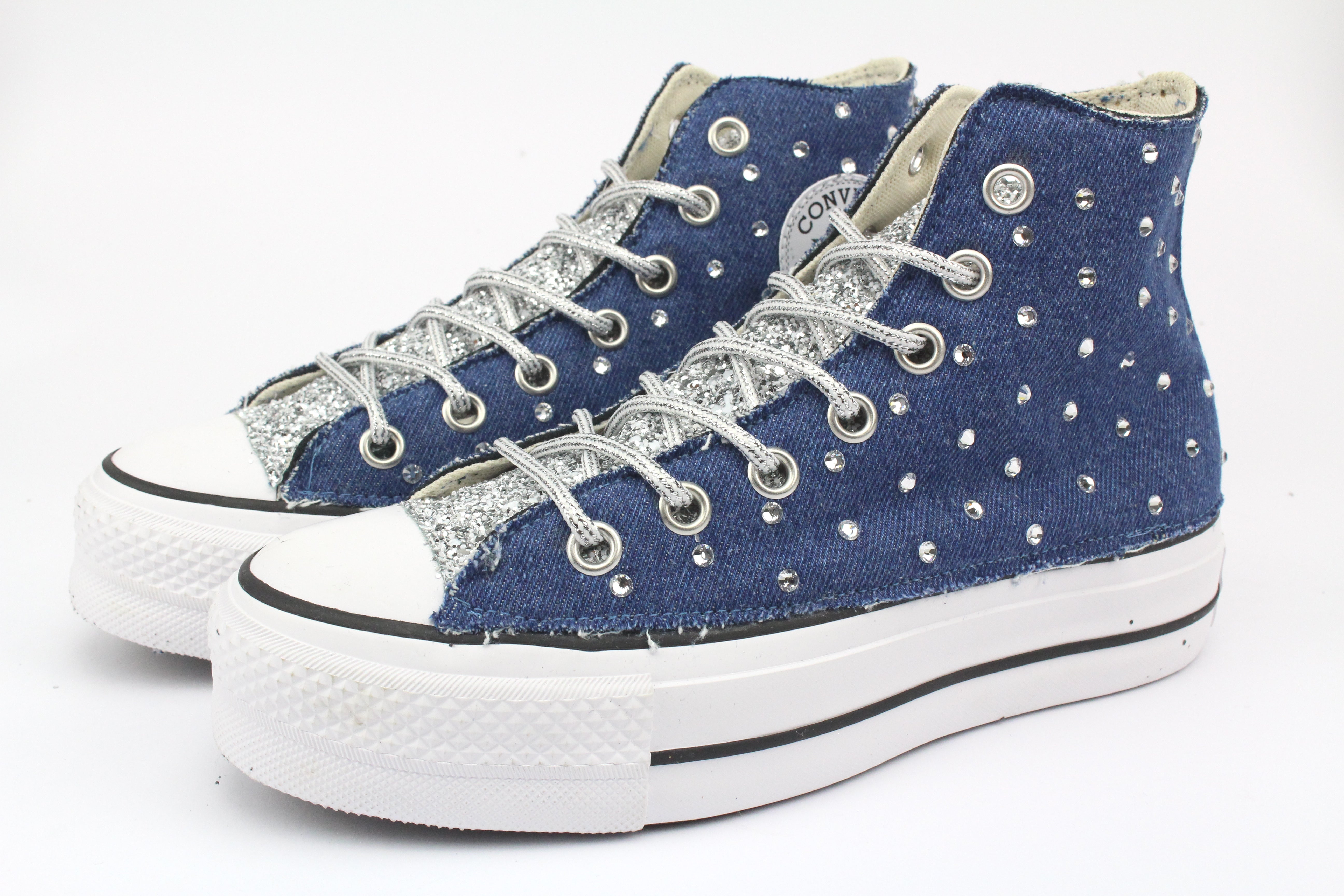 Converse All Star Platform White Strass Thermo Crystal &amp; Glitter