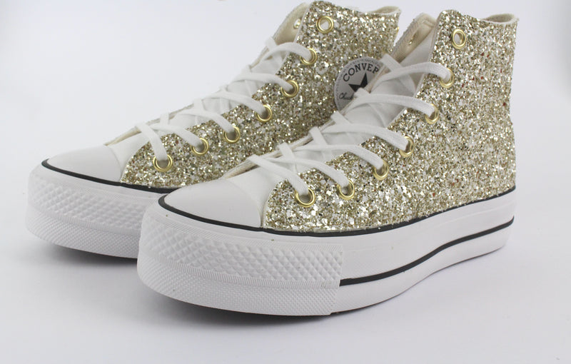 Converse full 2024 glitter champagne