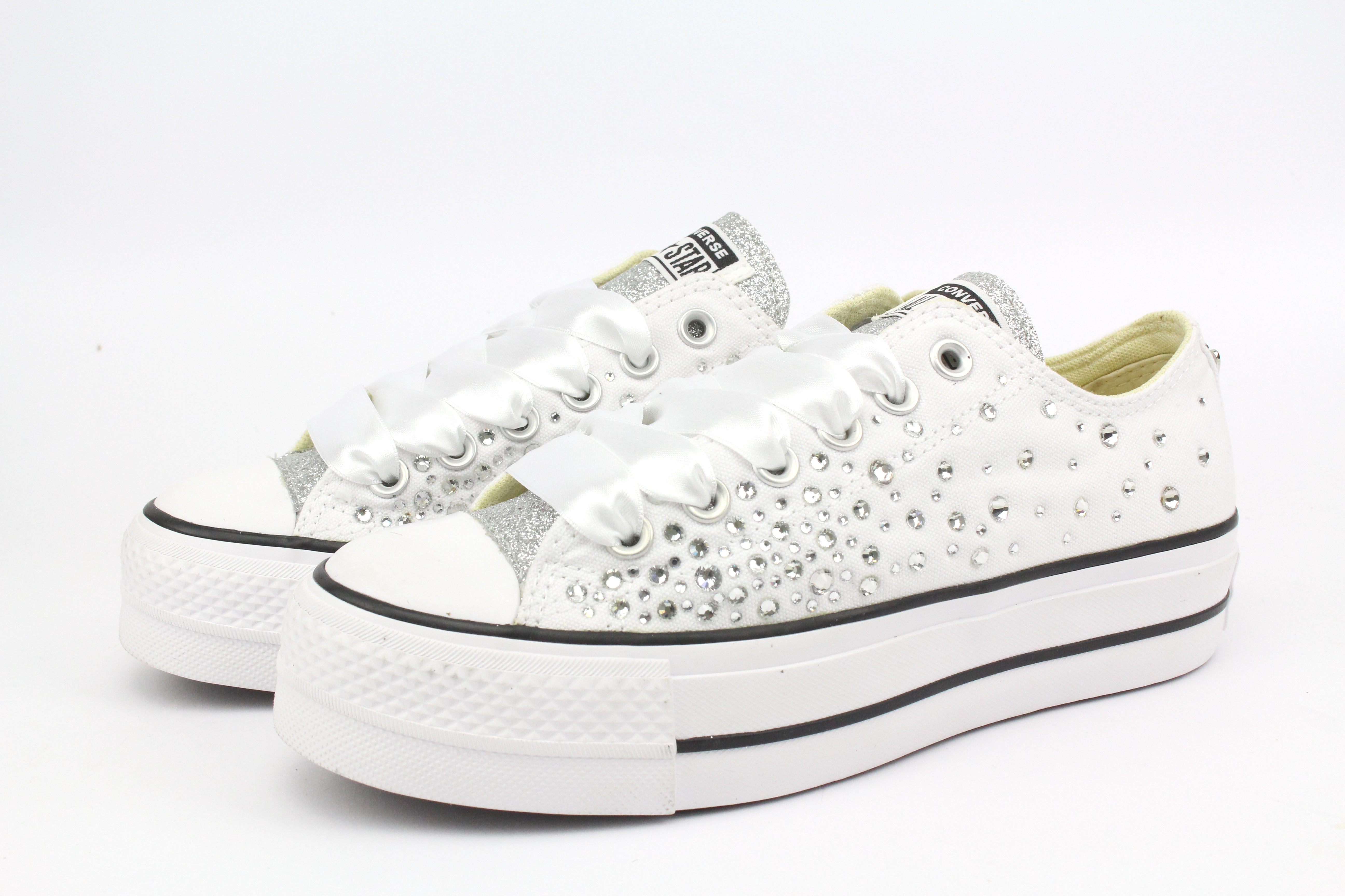 Converse All Star Platform Low White Strass Thermo Crystal Glitter