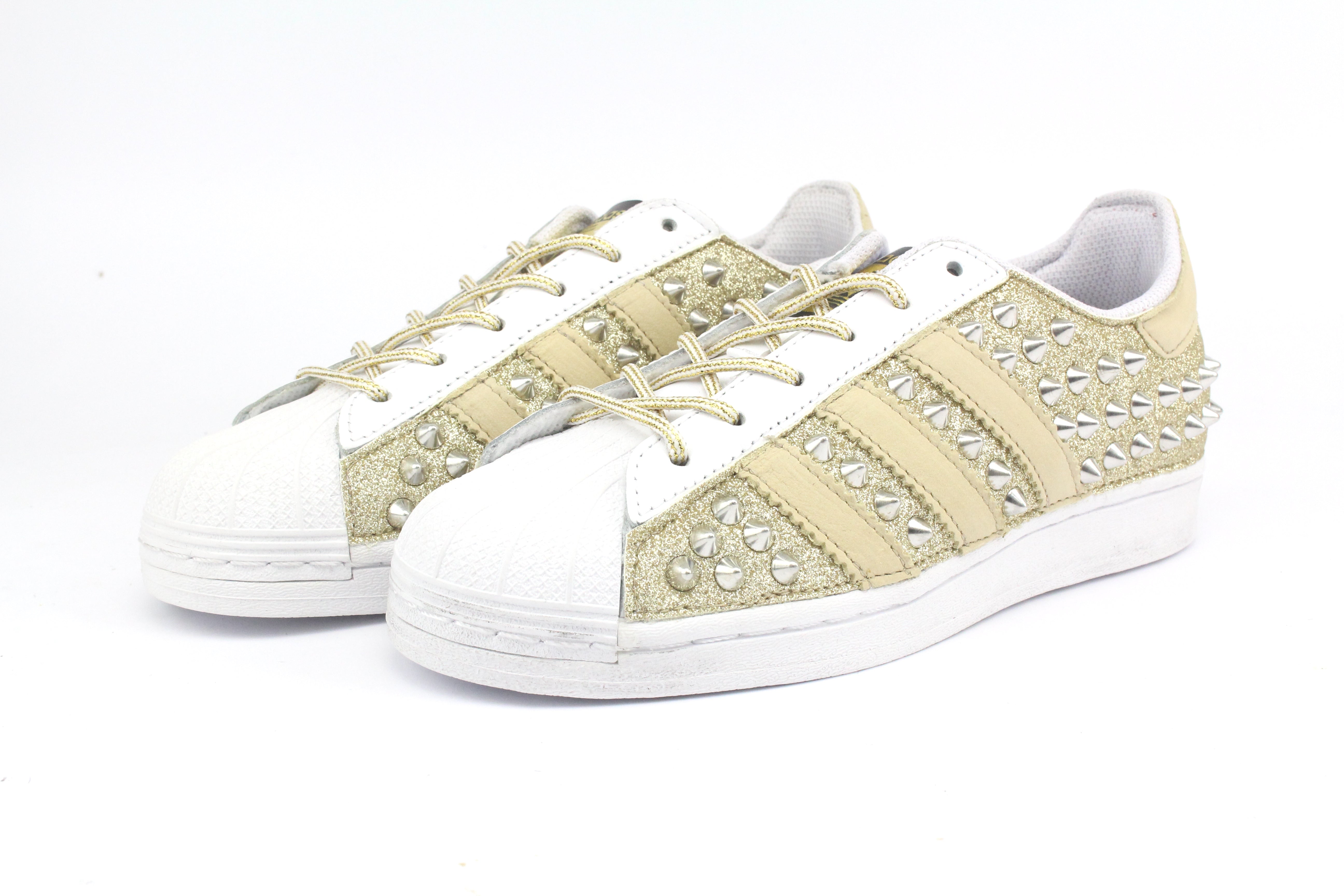 Adidas Superstar Pink &amp; White Glitter