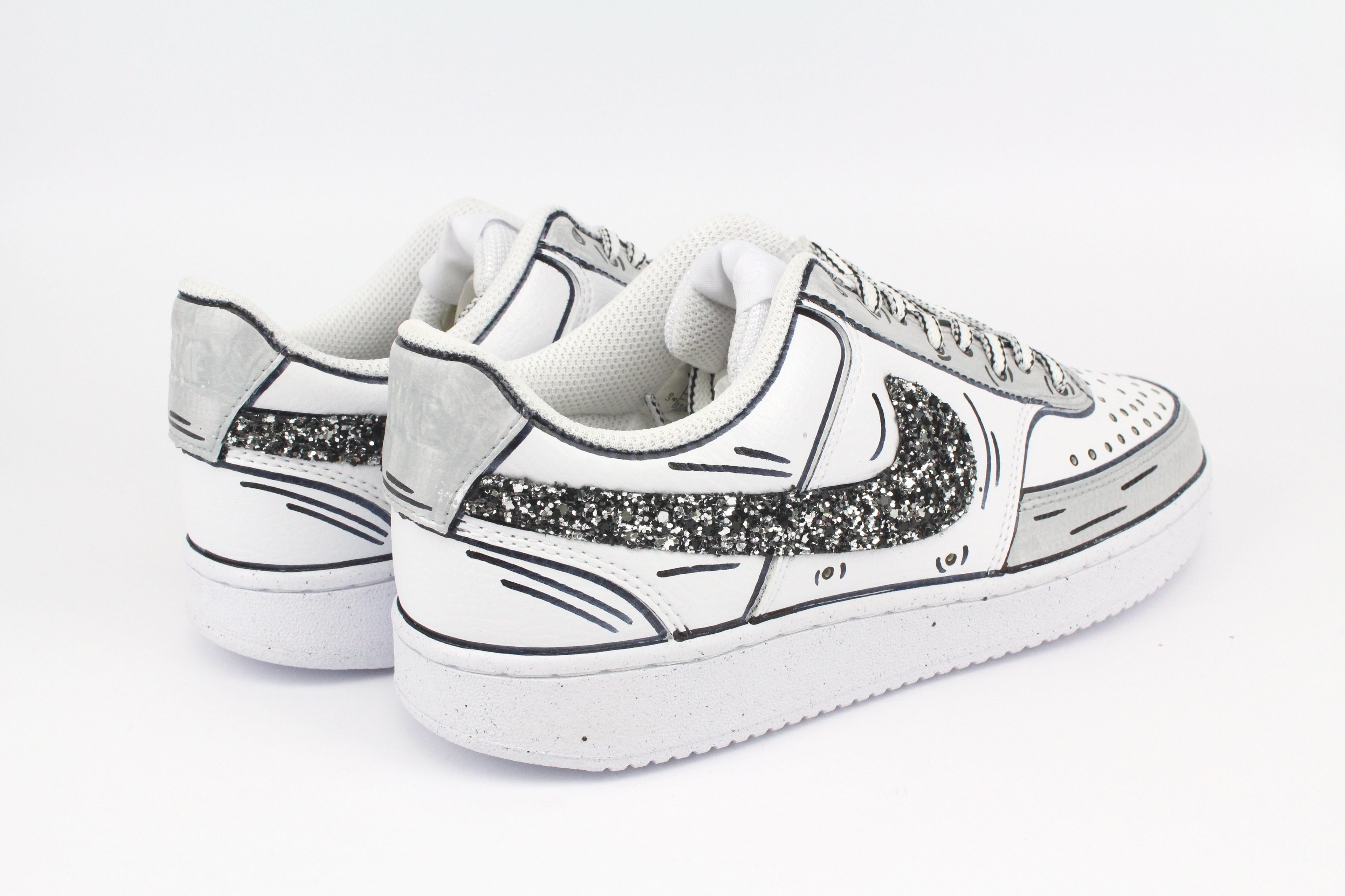 Nike Court Vision Low Cartoons Grey & Glitter