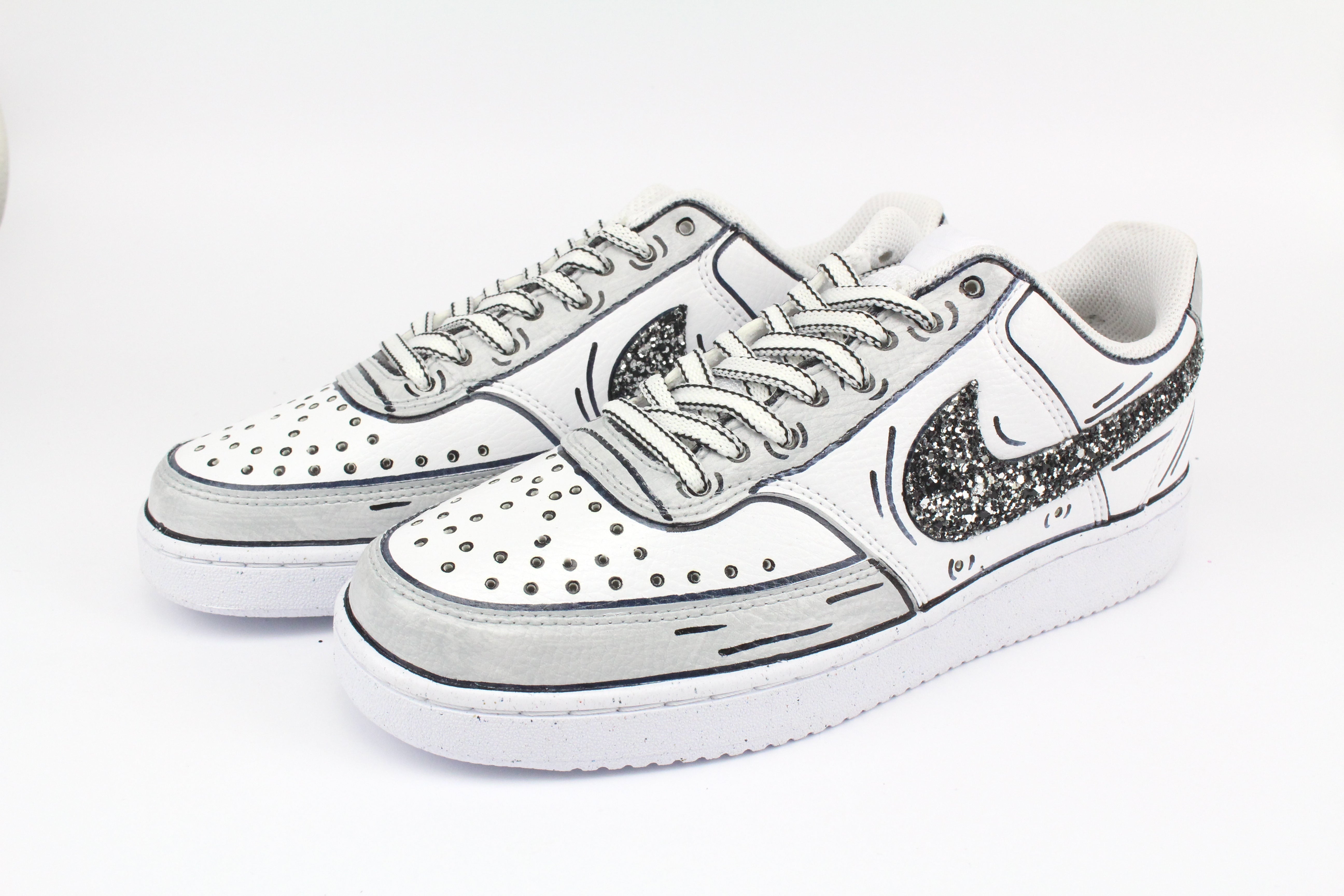 Nike Court Vision Low Cartoons Brown &amp; Glitter