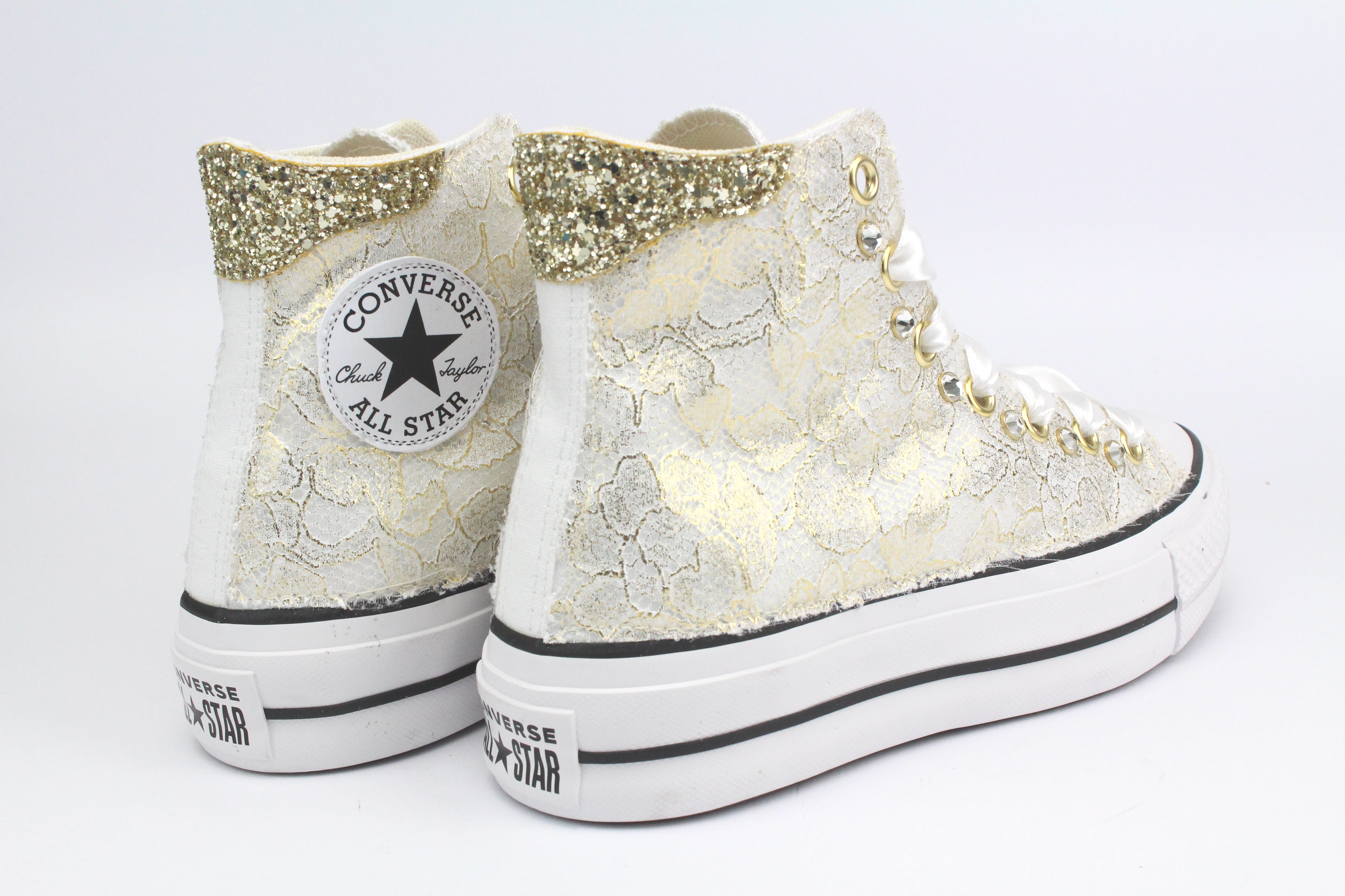 Converse All Star Platform Pizzo Oro Strass