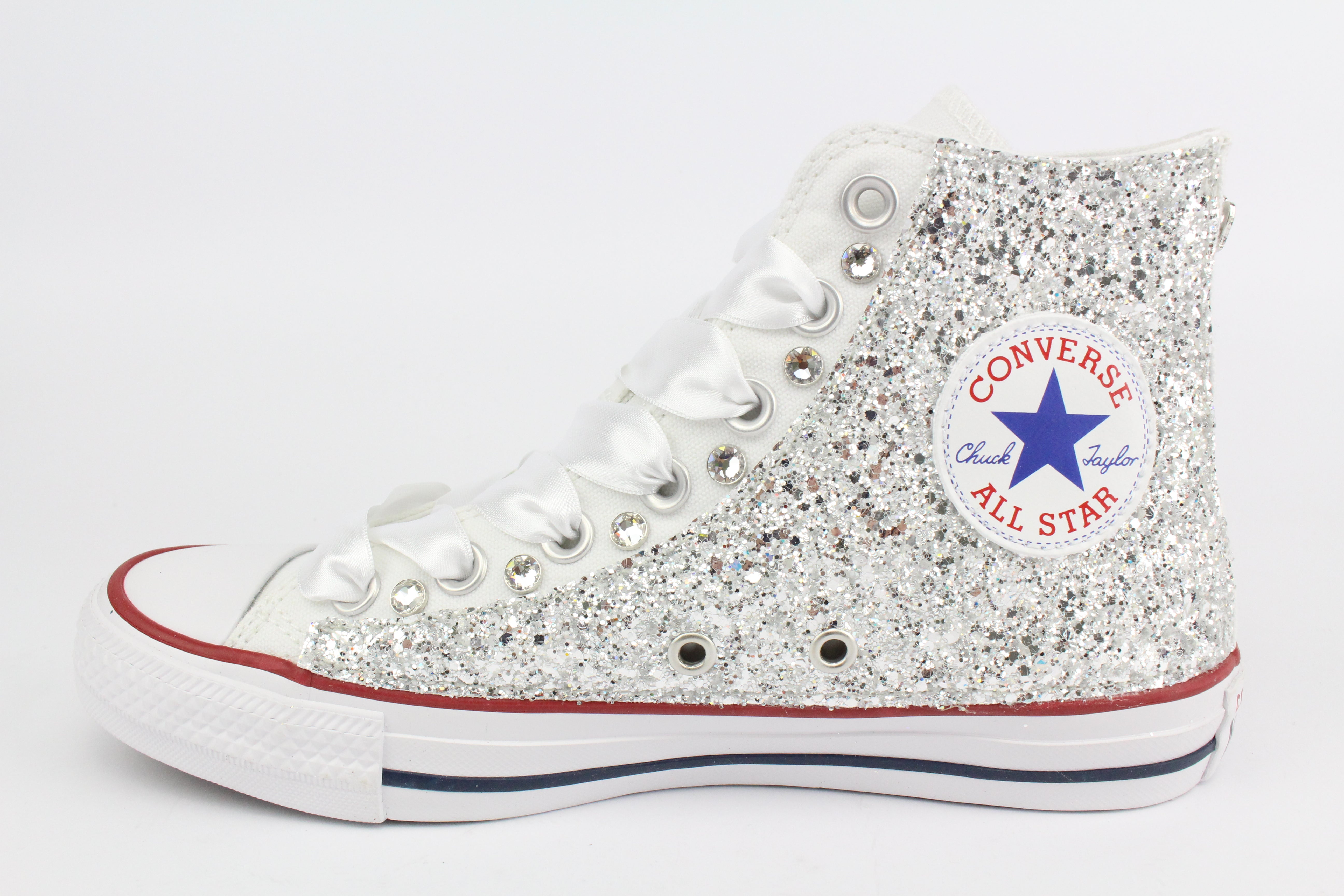 Converse All Star Total Glitter Silver White Strass