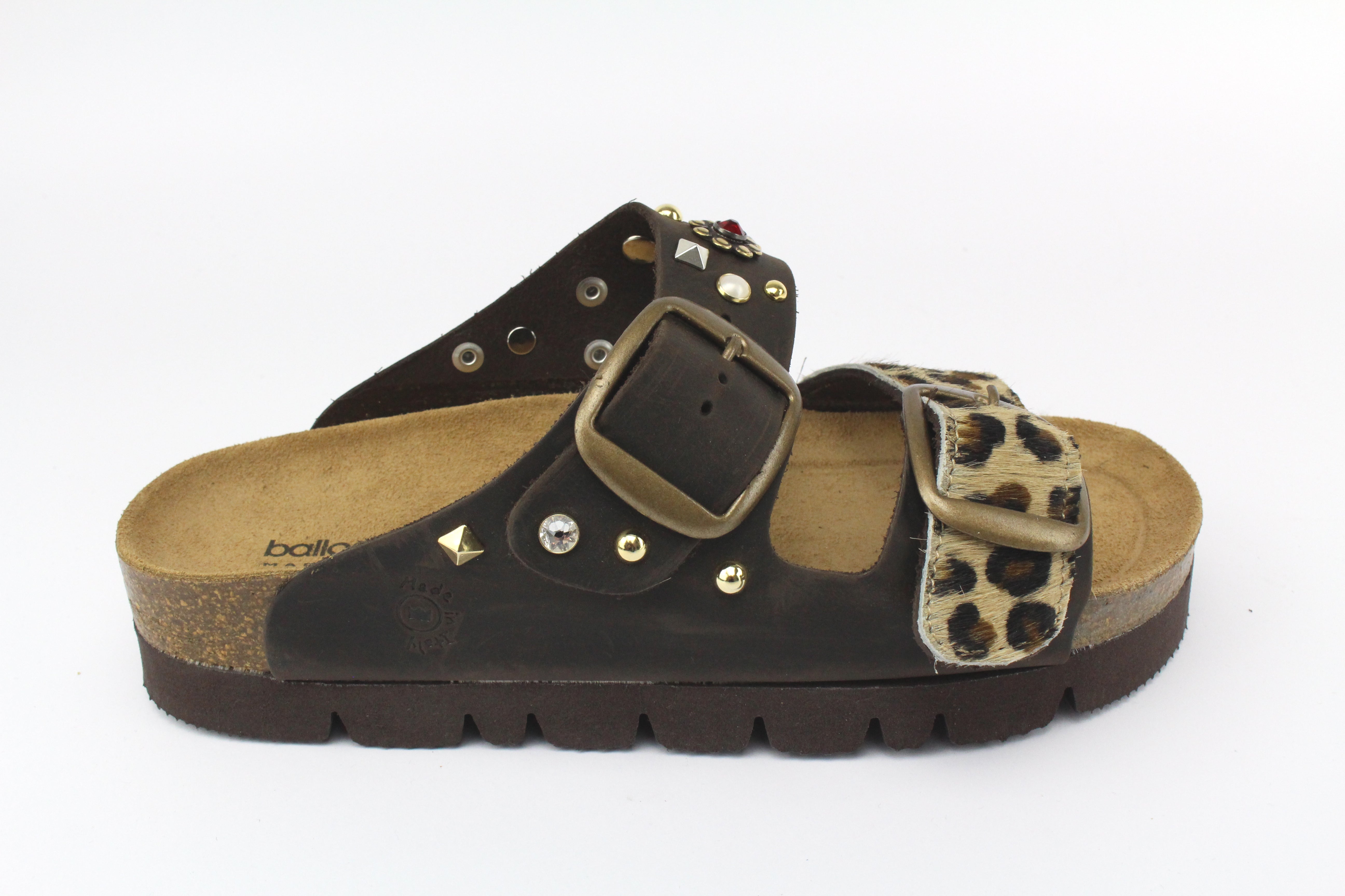 Sandali Platform Brown Macula & Borchie Ottone