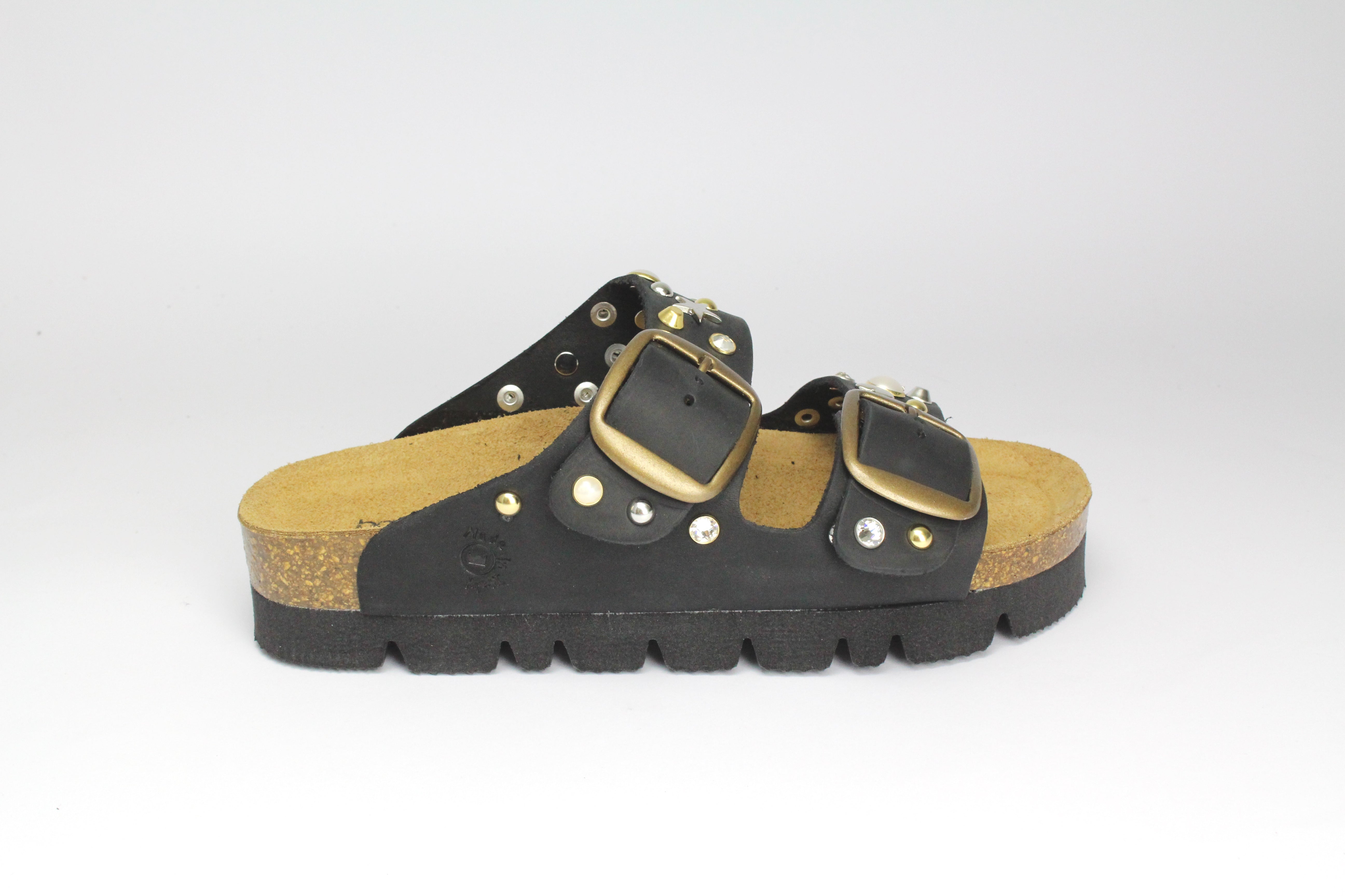 Sandali Platform Nero Cameo Oro