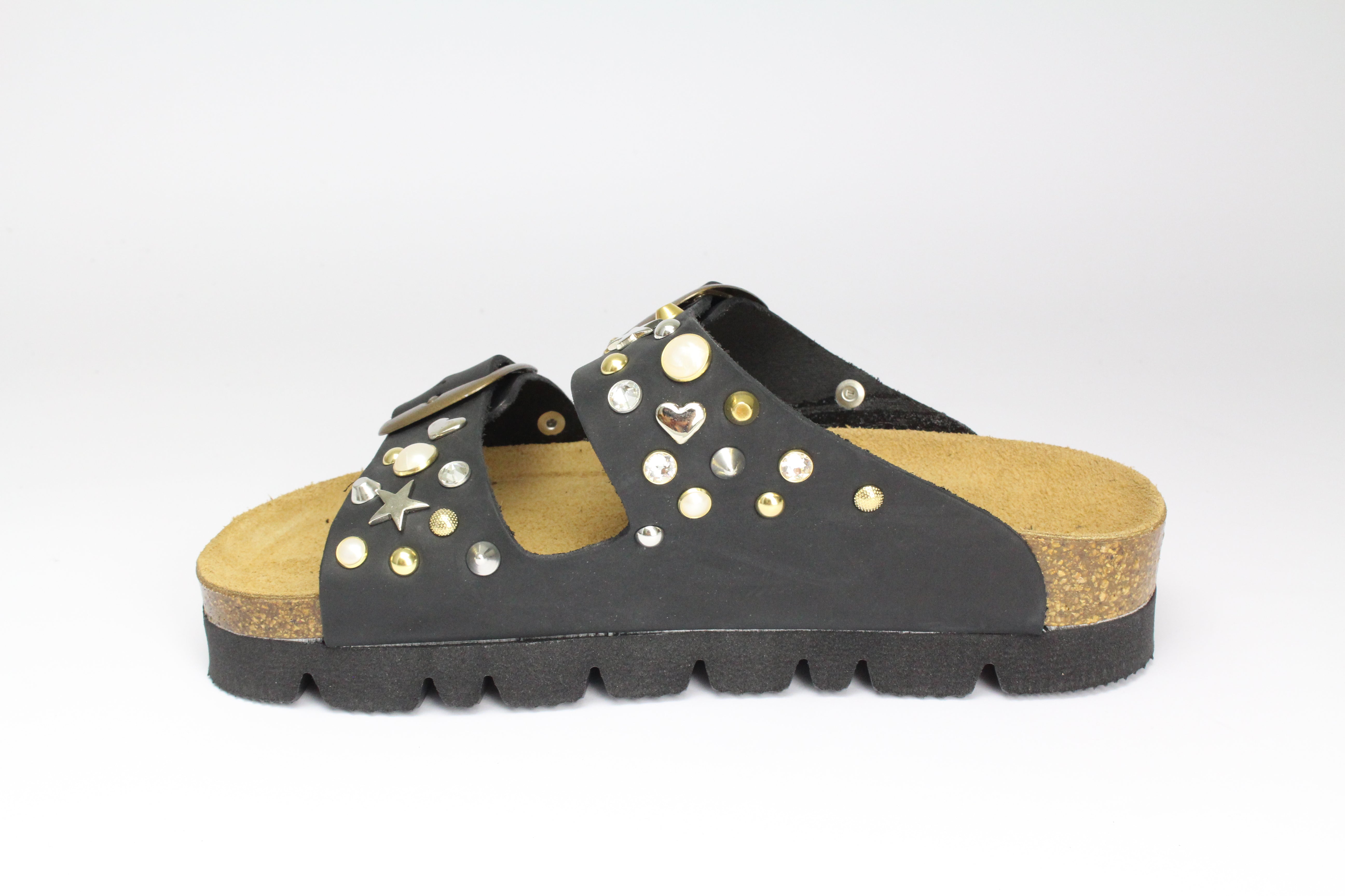 Sandali Platform Nero Cameo Oro