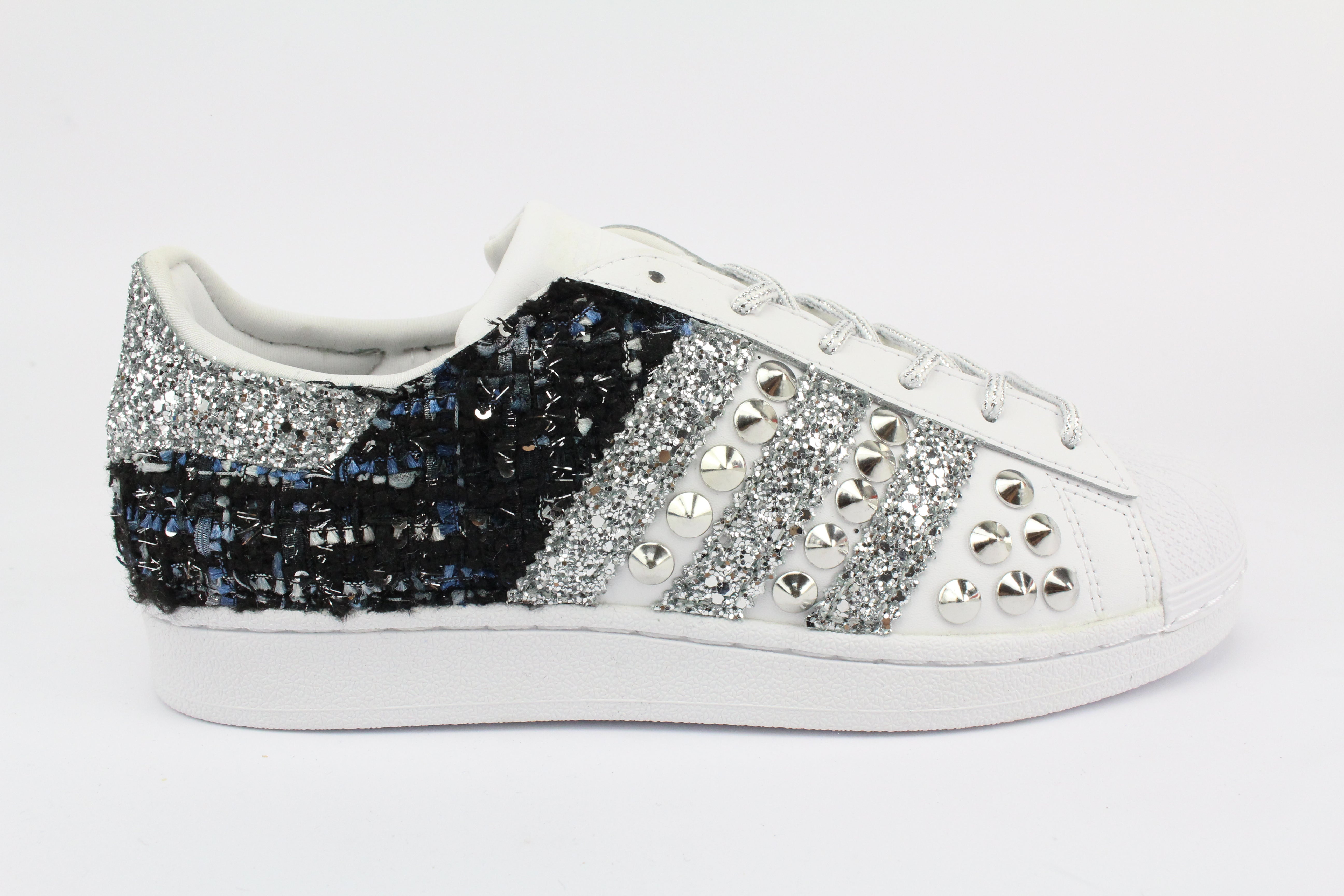 Adidas Superstar Tweed Glitter Studs