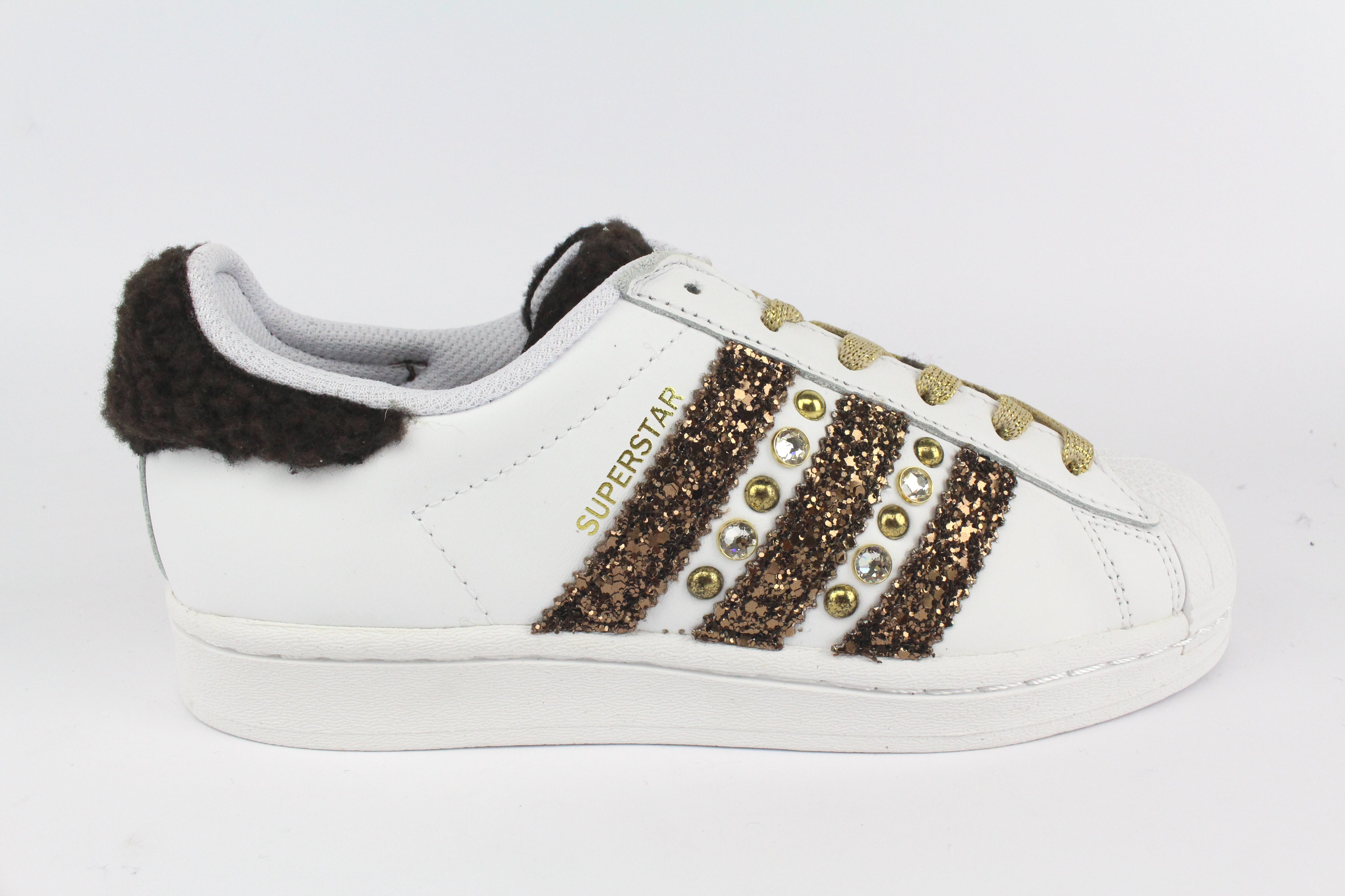 Adidas Superstar Lamb Beige Glitter Gold