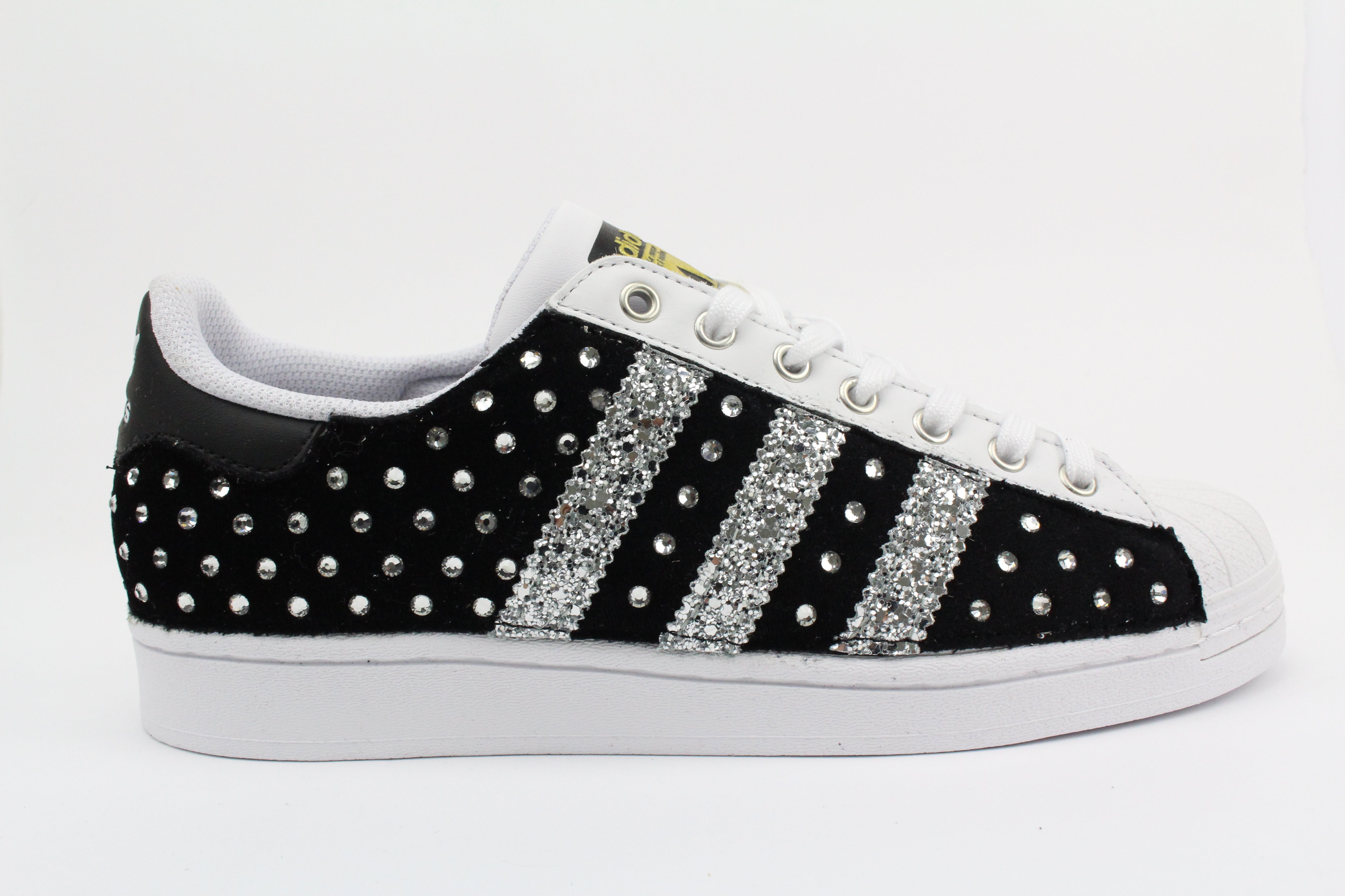 Adidas Superstar Black Jeans &amp; Rhinestones Thermo