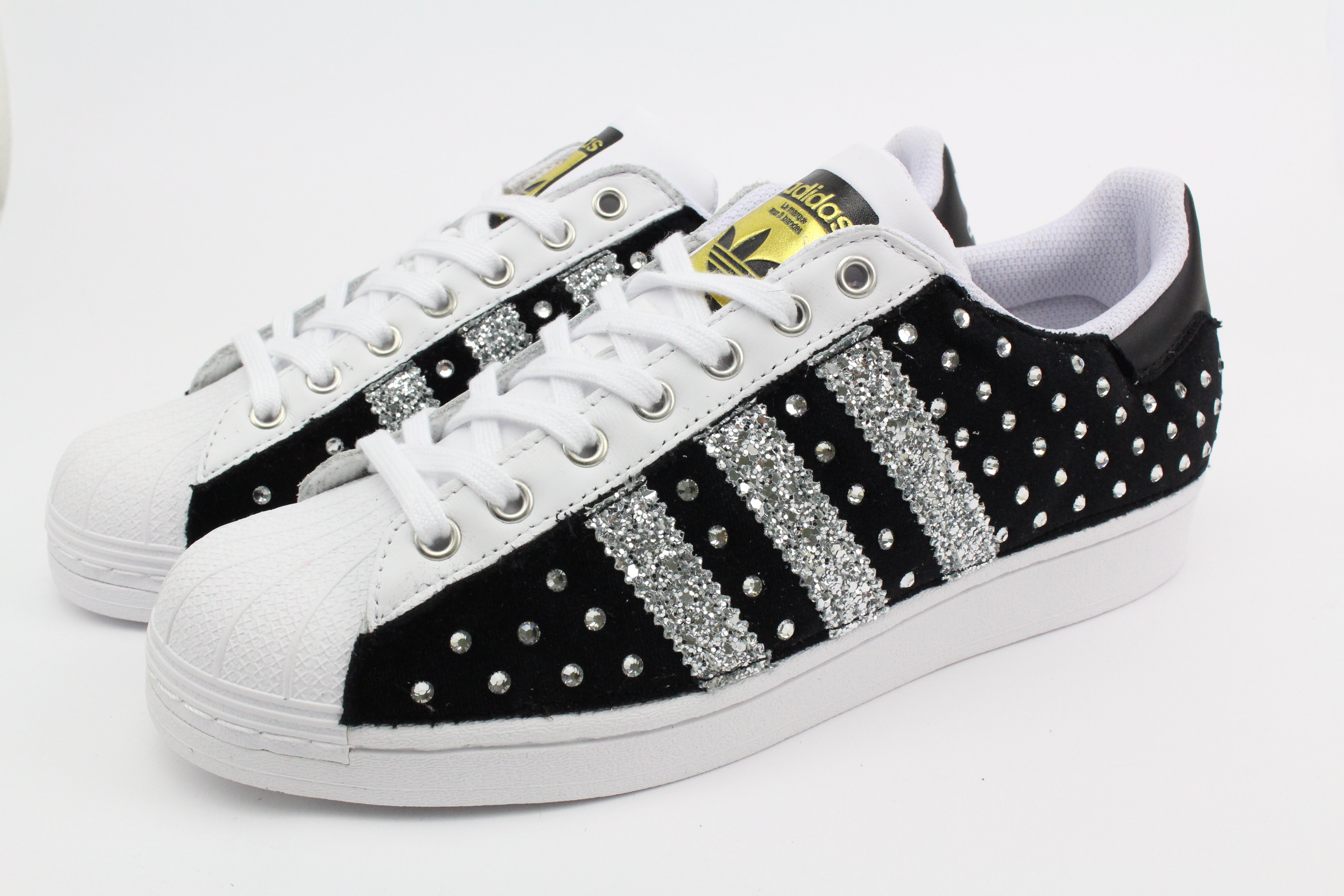 Adidas Superstar Black Jeans &amp; Rhinestones Thermo