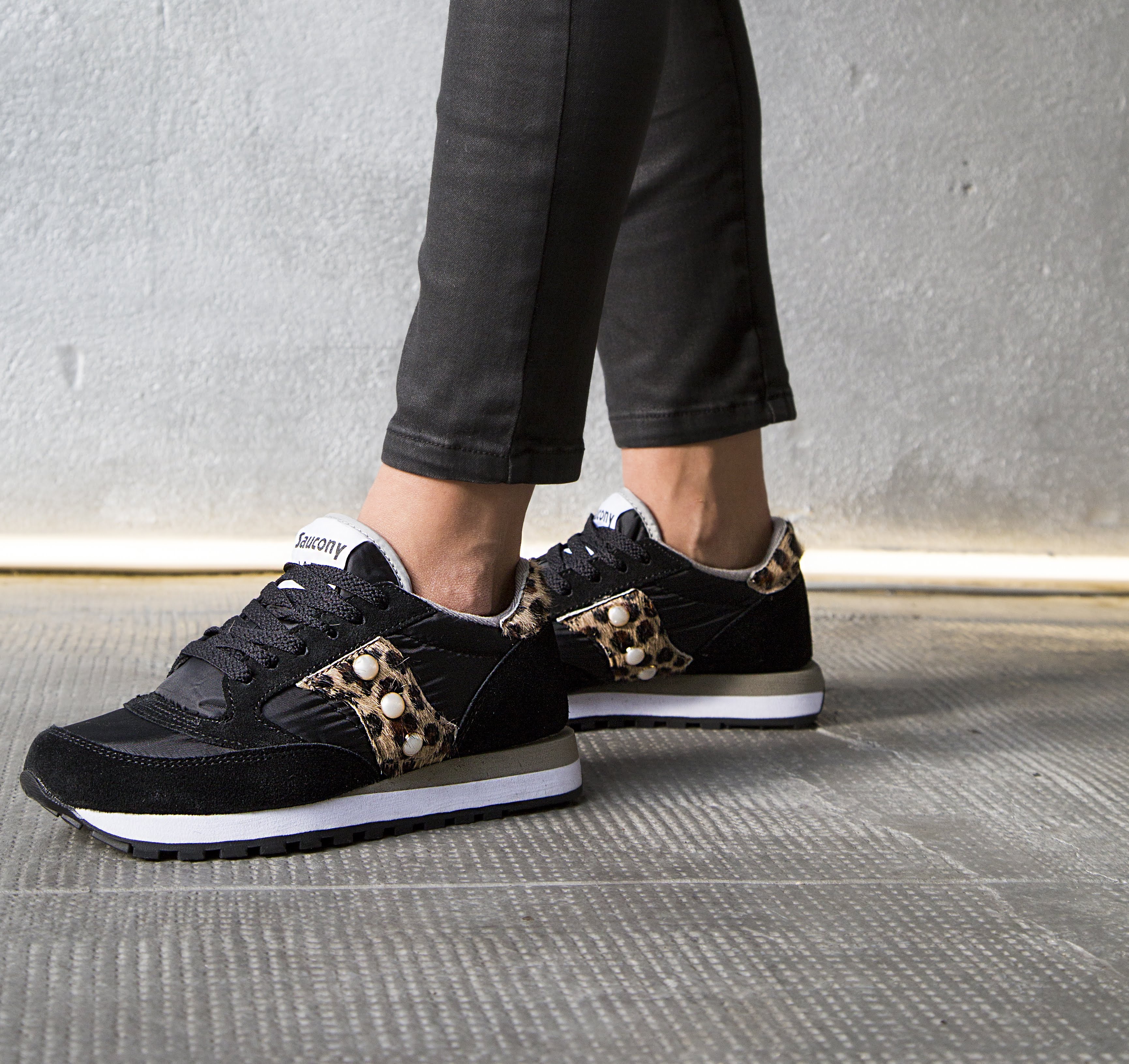 Saucony Jazz Black Cavallino Maculato & Perle