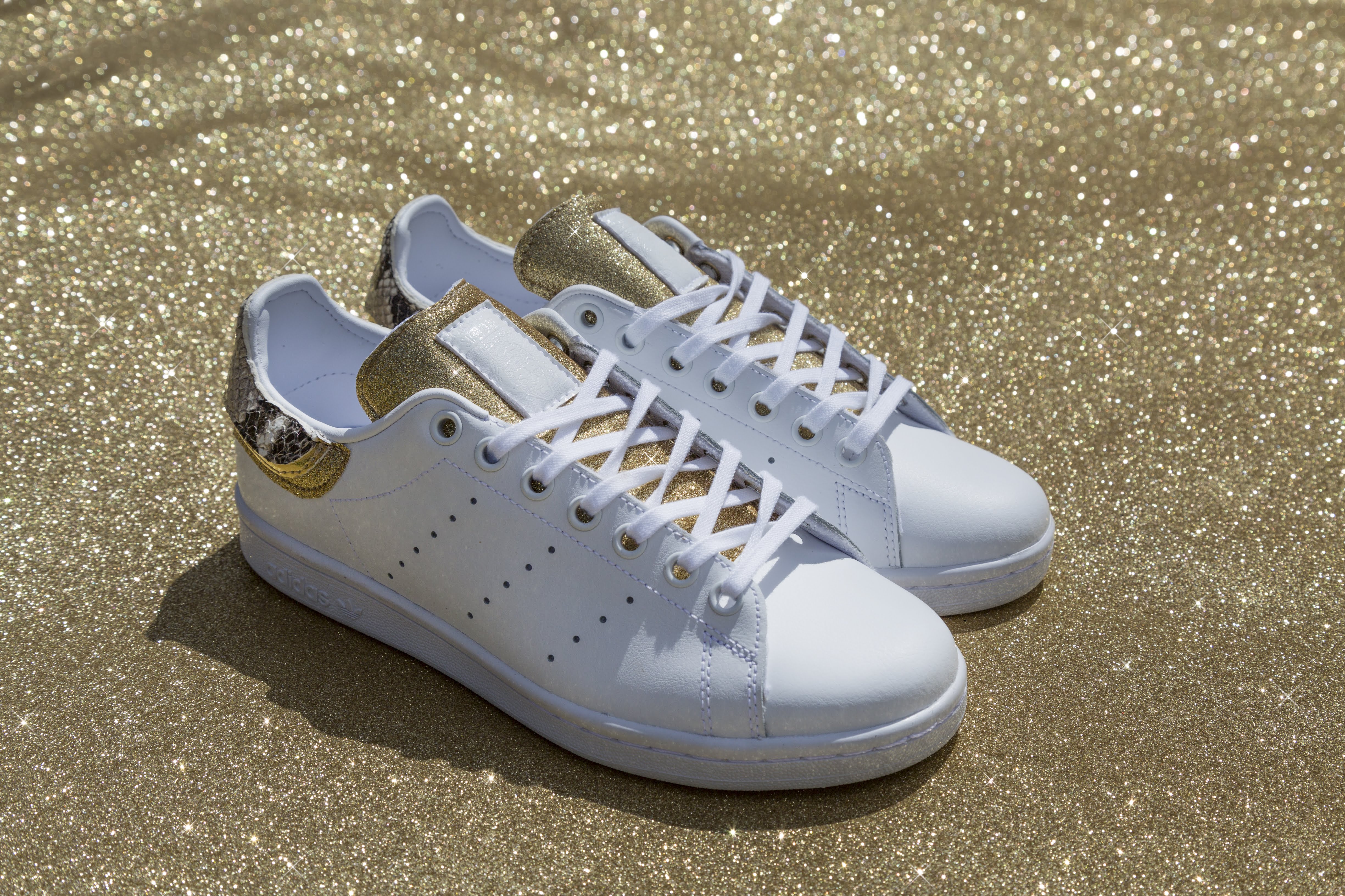 Adidas Stan Smith Python Glitter &amp; Laminated Leather