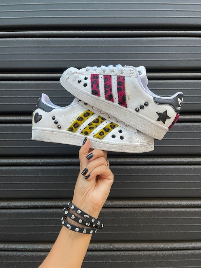 Adidas Superstar Spotted Yellow Studs Heart