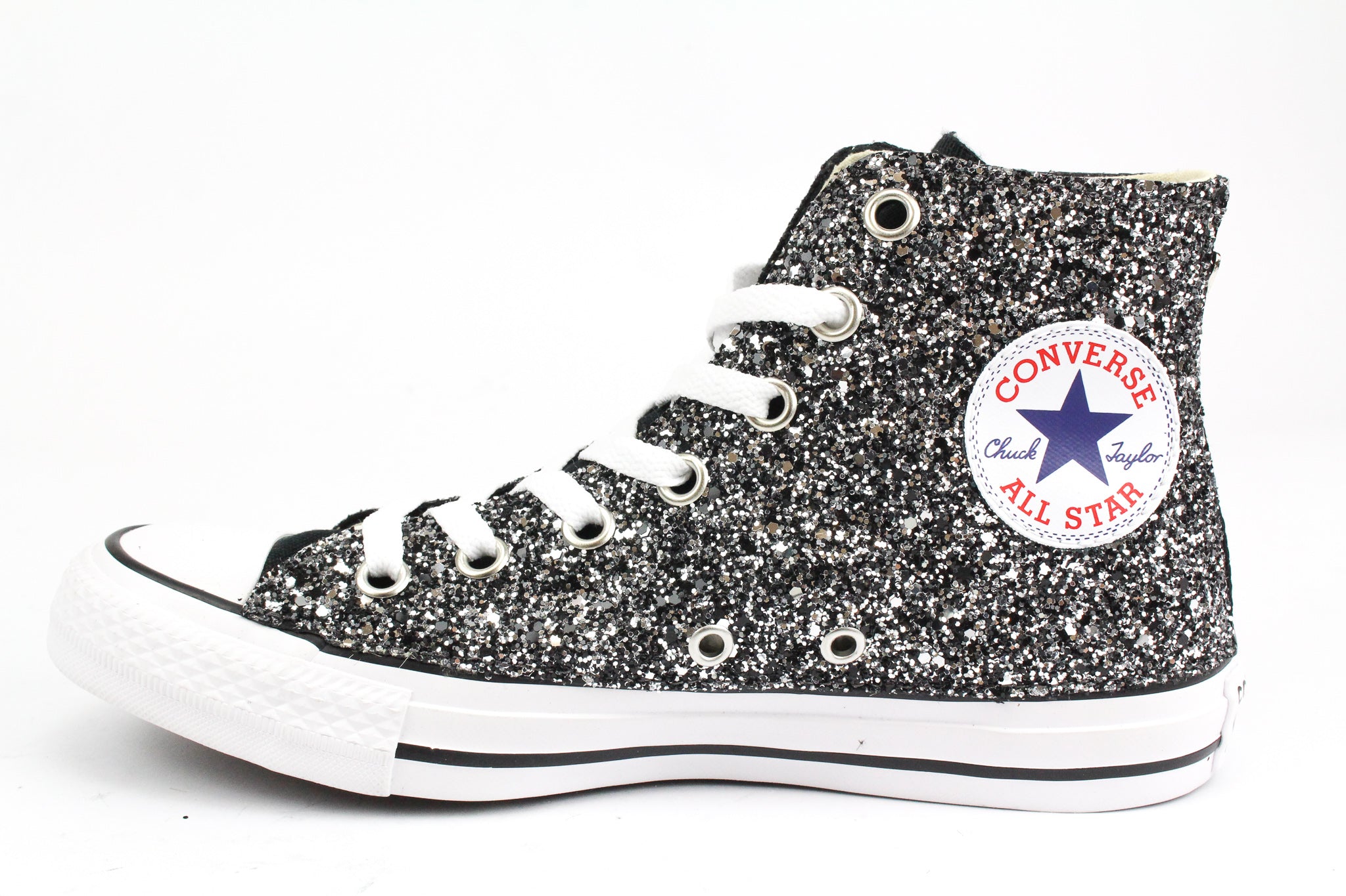 Converse All Star Black Cuore Cavallino Nero Glitter