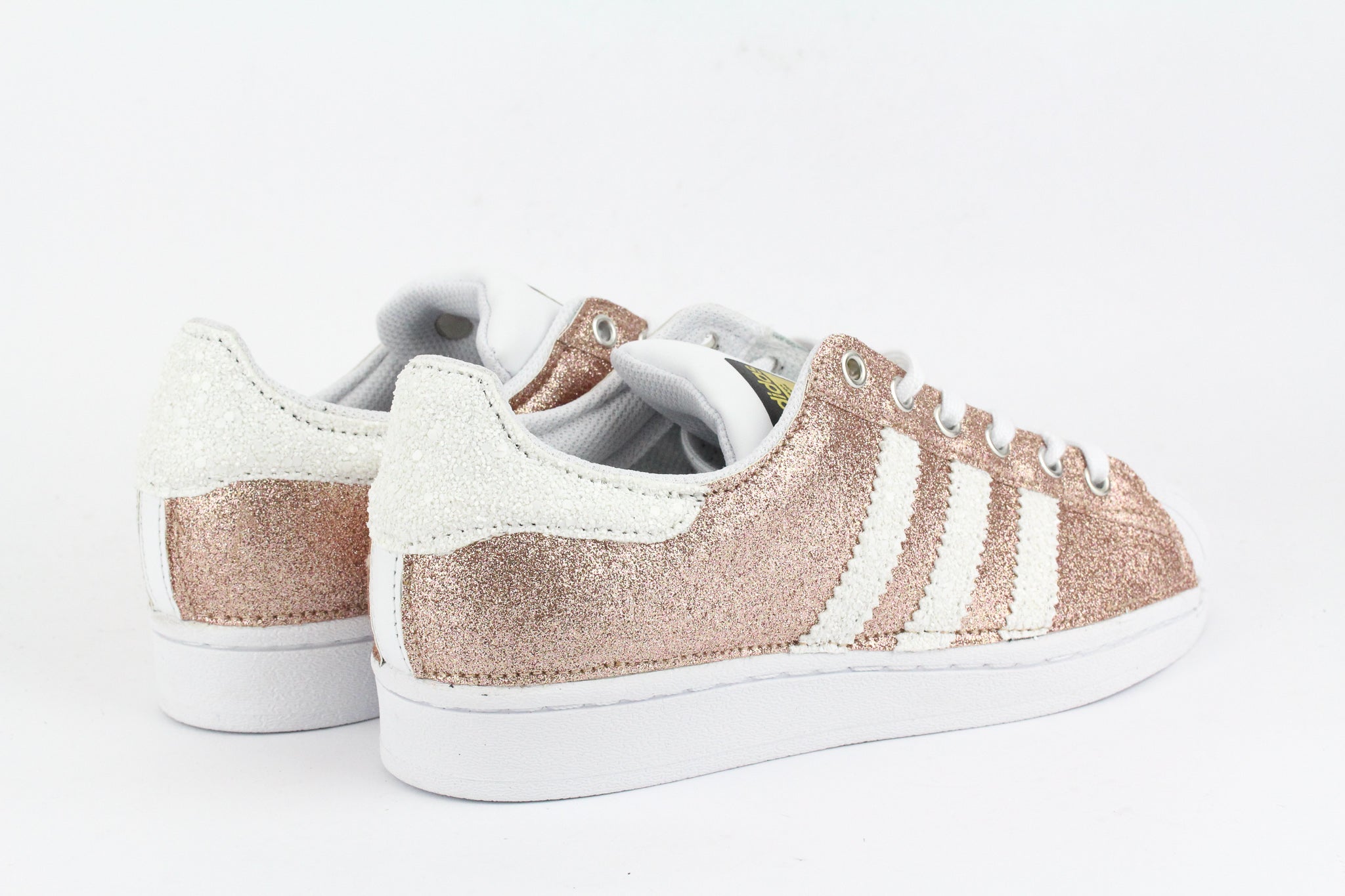 Adidas Superstar Pink &amp; White Glitter