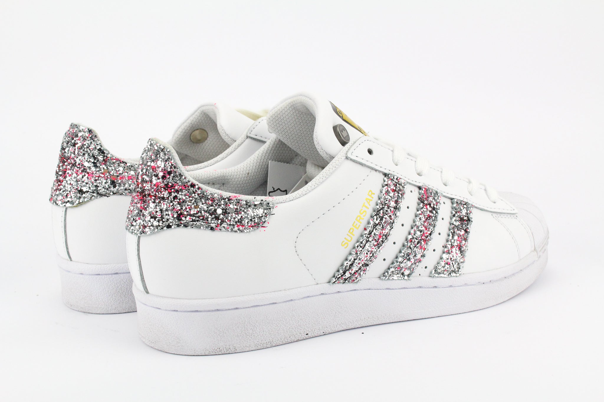 Adidas Superstar Silver Glitter Paint Splash