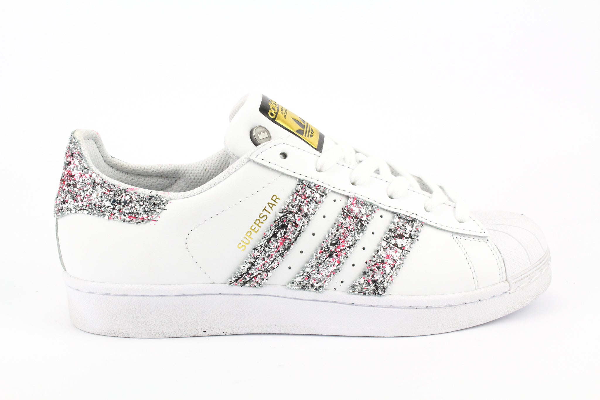 Adidas Superstar Silver Glitter Paint Splash