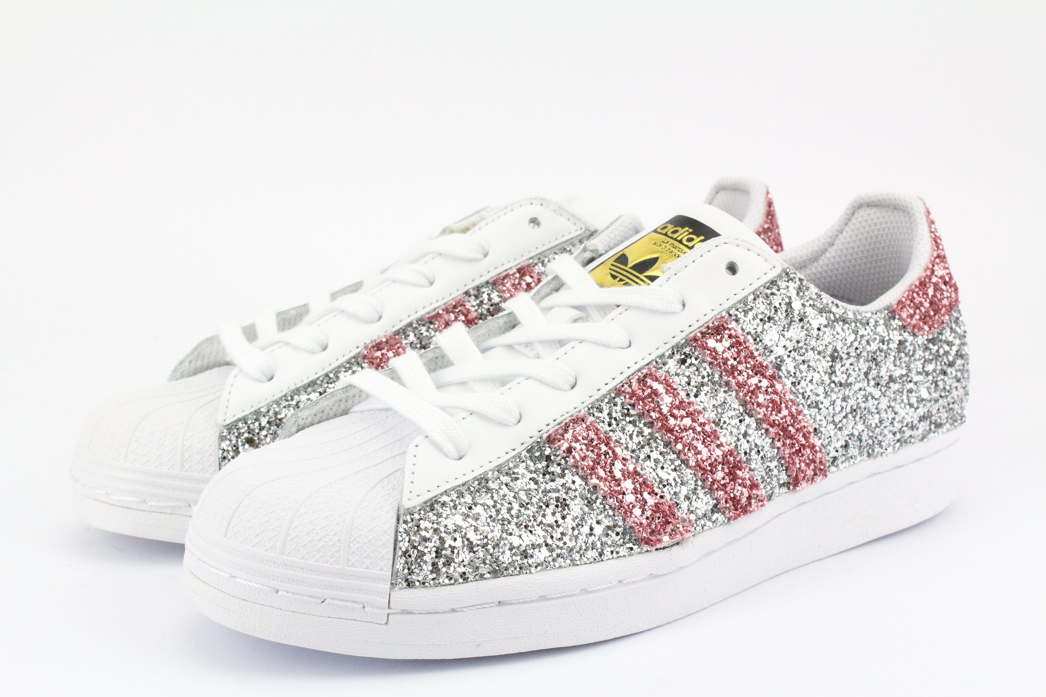 Adidas Superstar Total Silver &amp; Pink Glitter