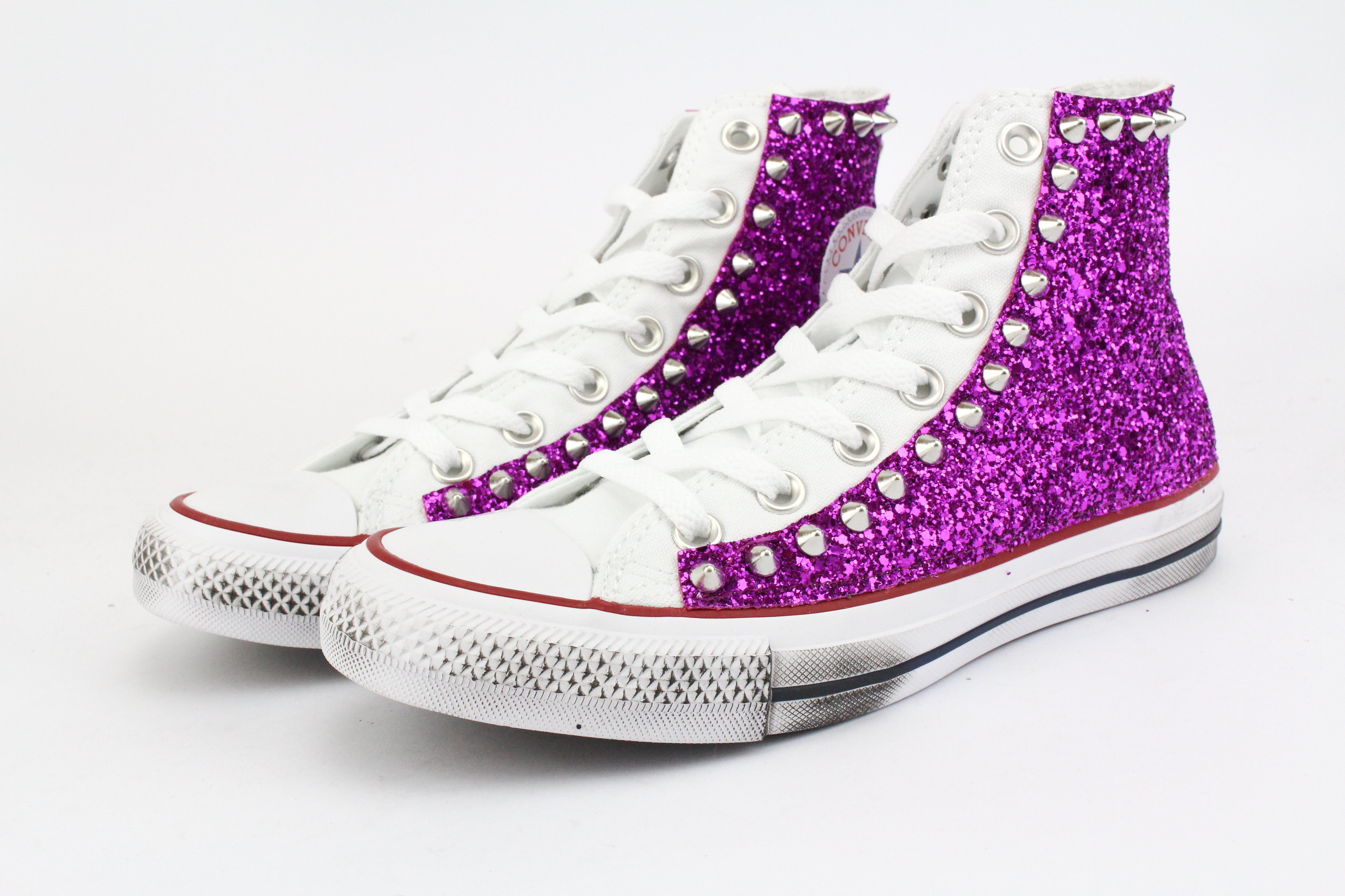 Converse All Star Glitter Purple & Borchie