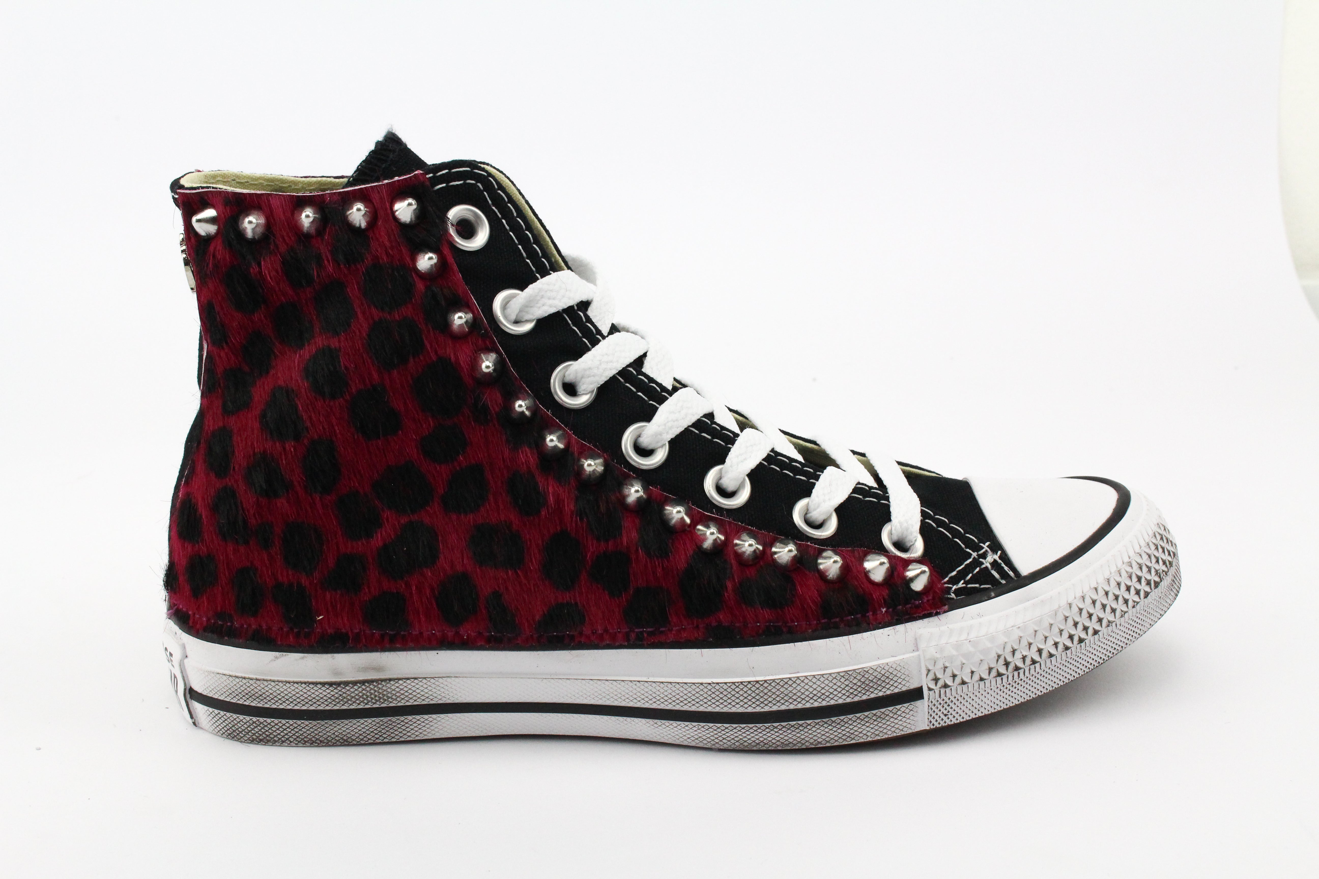 Converse All Star Personalizzate Cavallino Zebrato Borchie