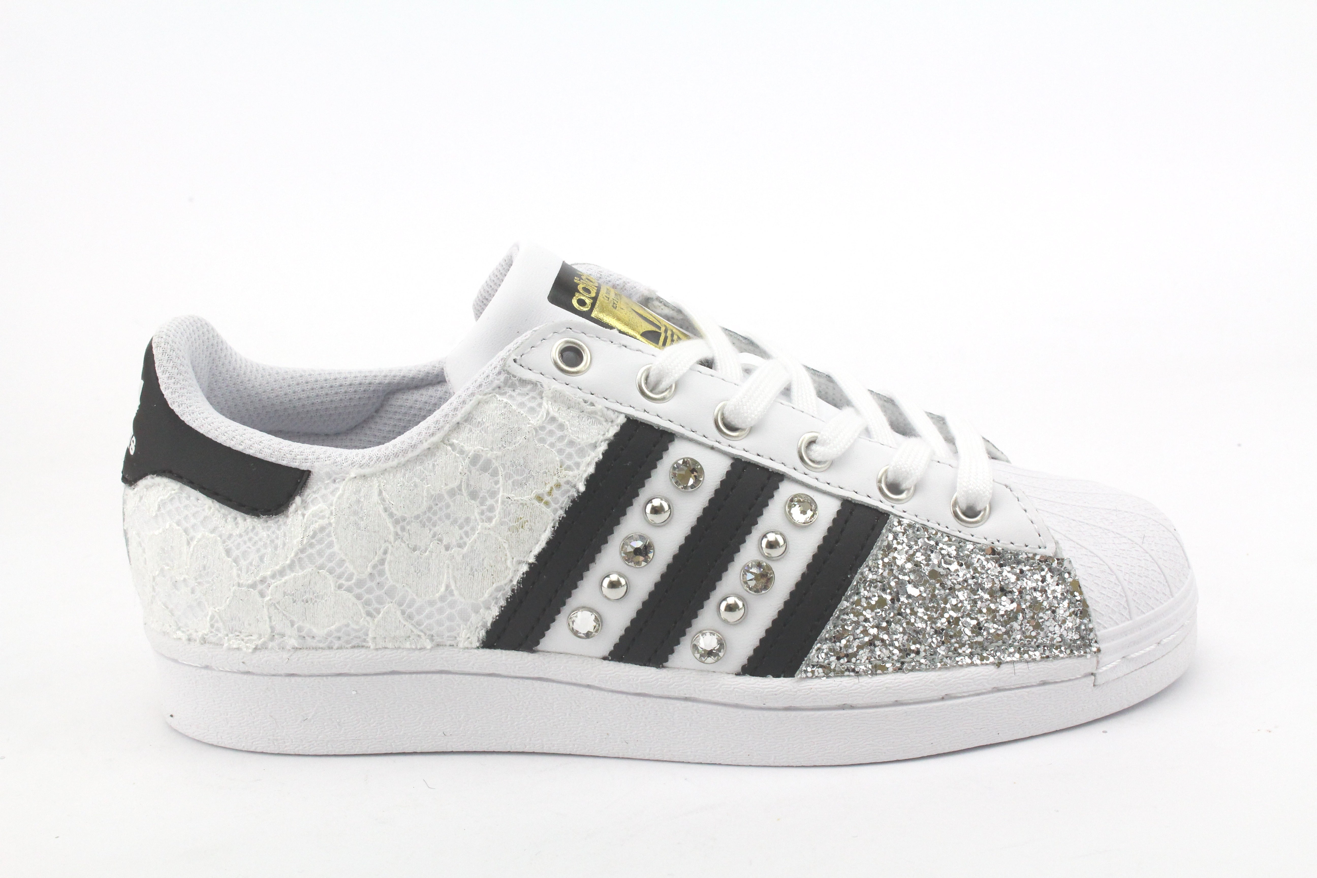 Adidas Superstar Lace White Glitter Silver