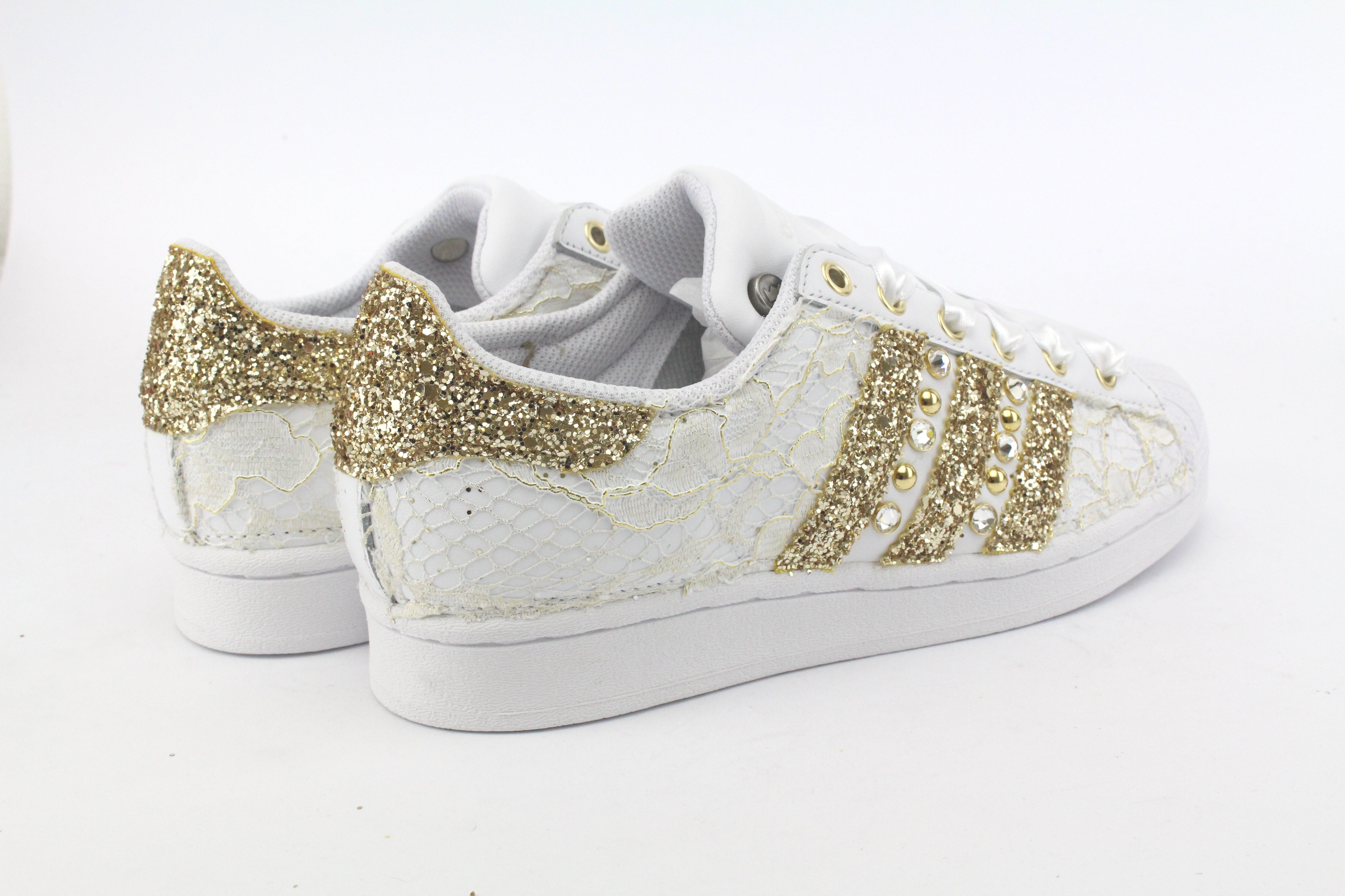 Adidas Superstar Personalizzate Punta Pizzo Black Glitter