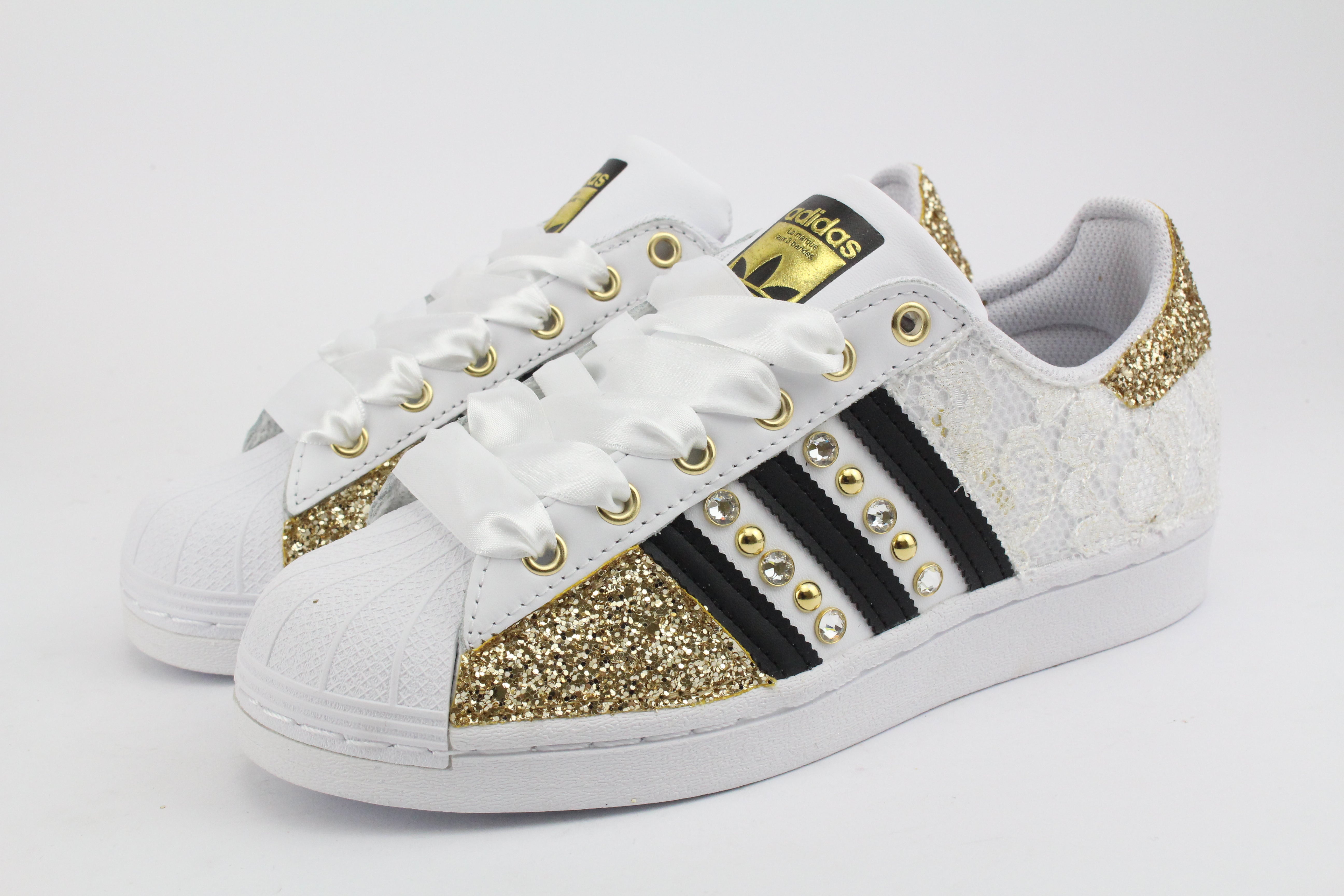 Adidas superstar black gold white hotsell