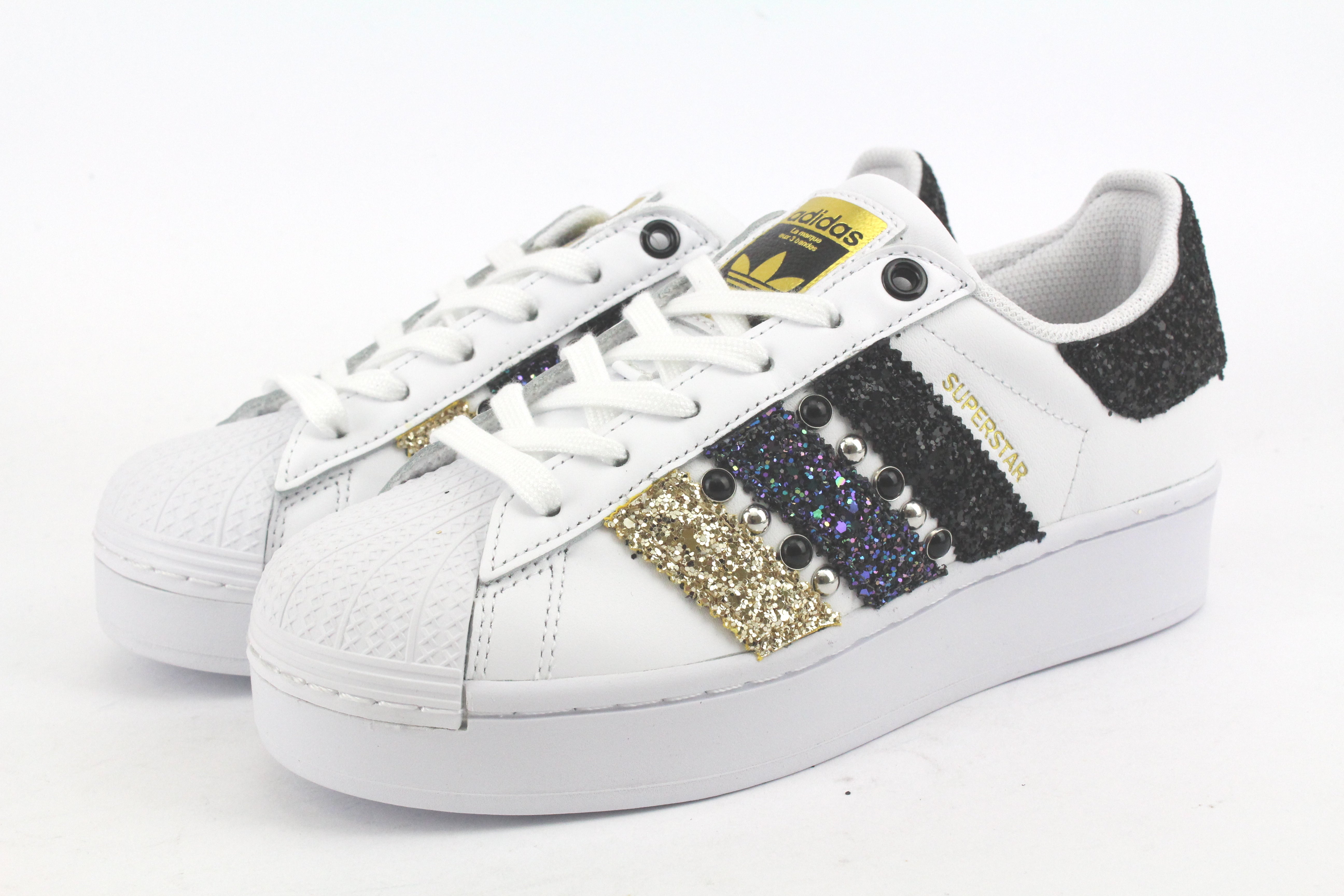 Adidas superstar shops bianche nere e oro