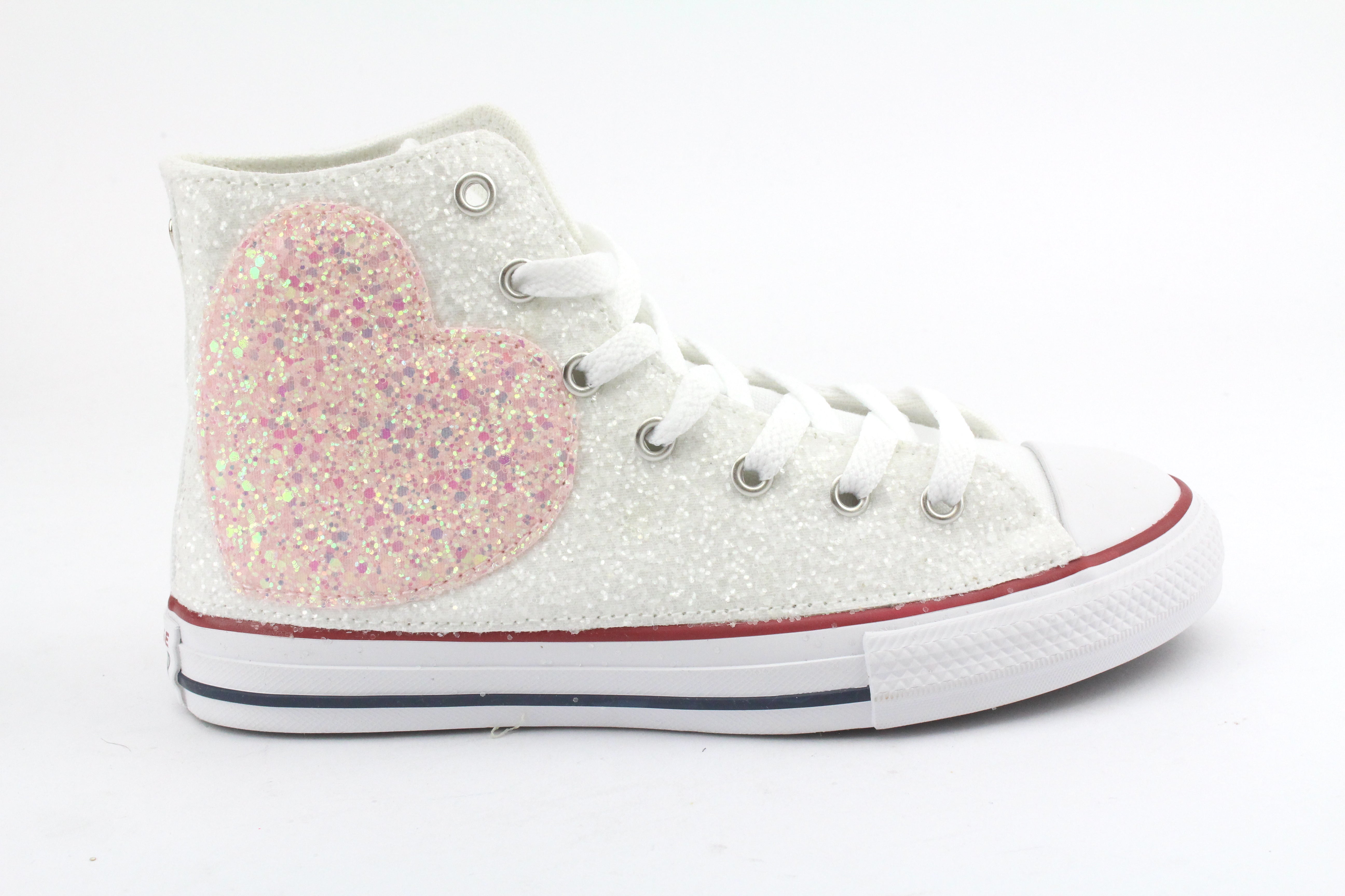 Converse all star pink glitter best sale