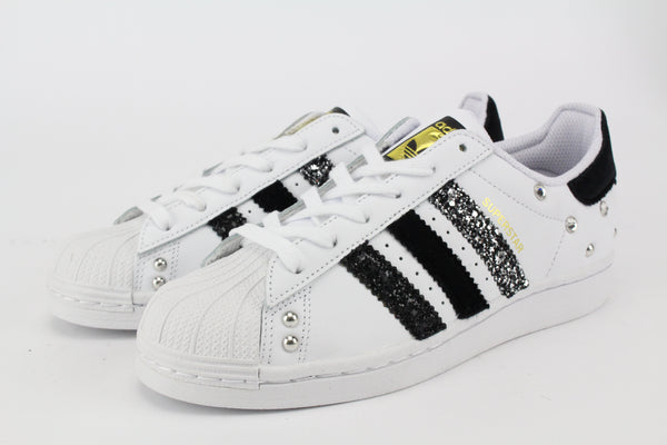 Adidas Superstar Velvet Glitter Black Strass Ballo Da Sola