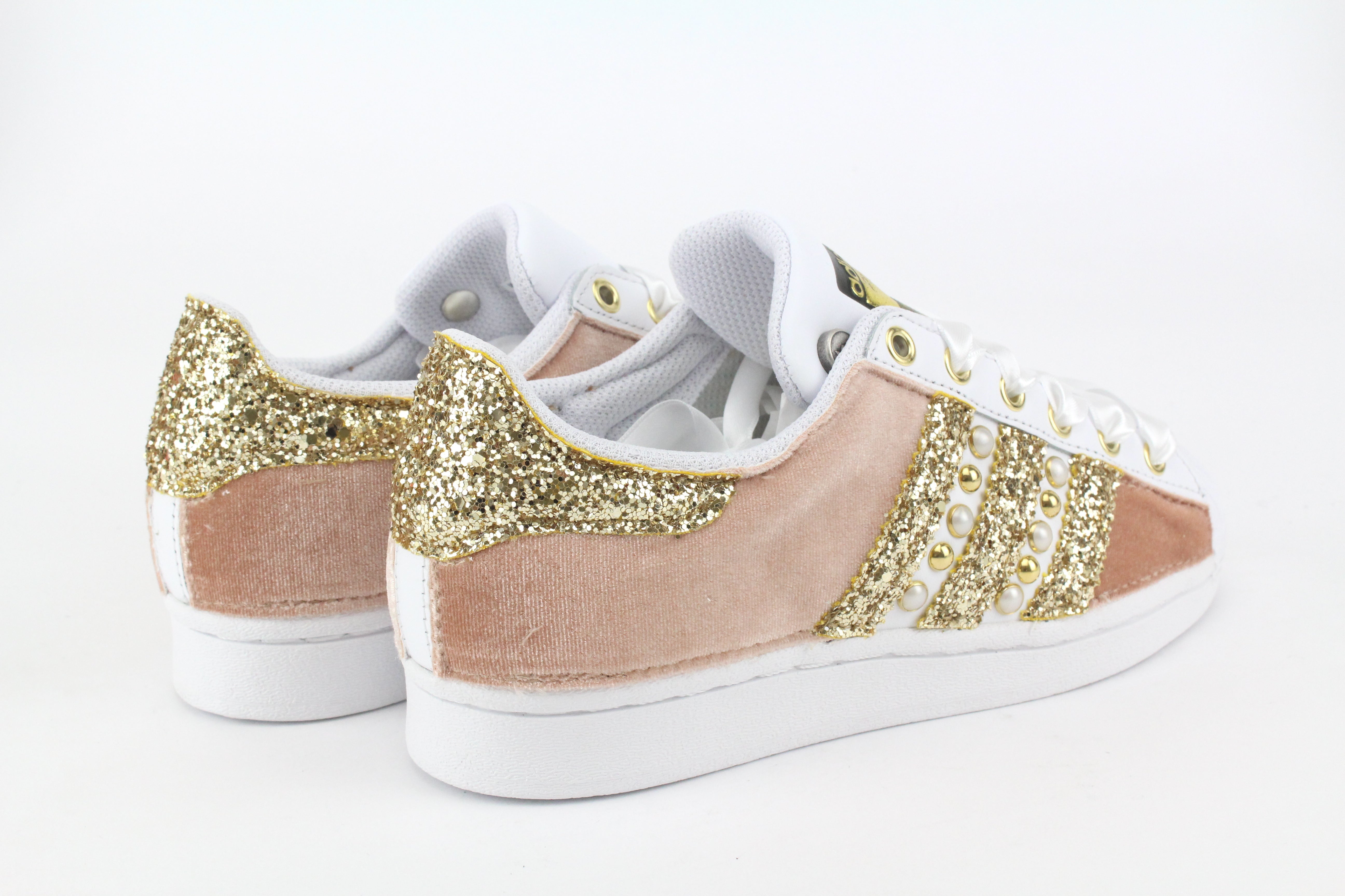 Adidas Superstar Velluto Rosa Oro