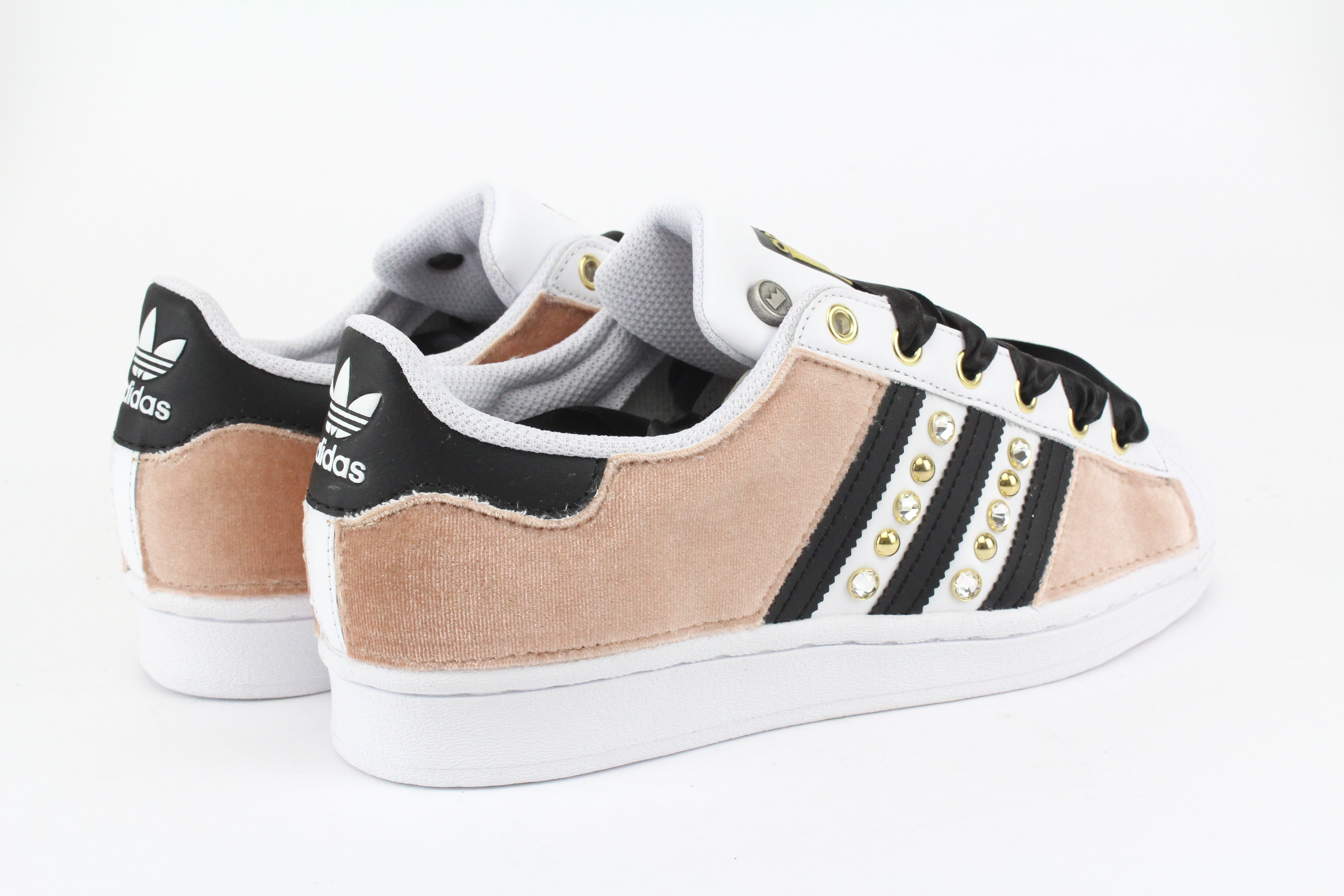 Adidas superstar pink velvet best sale