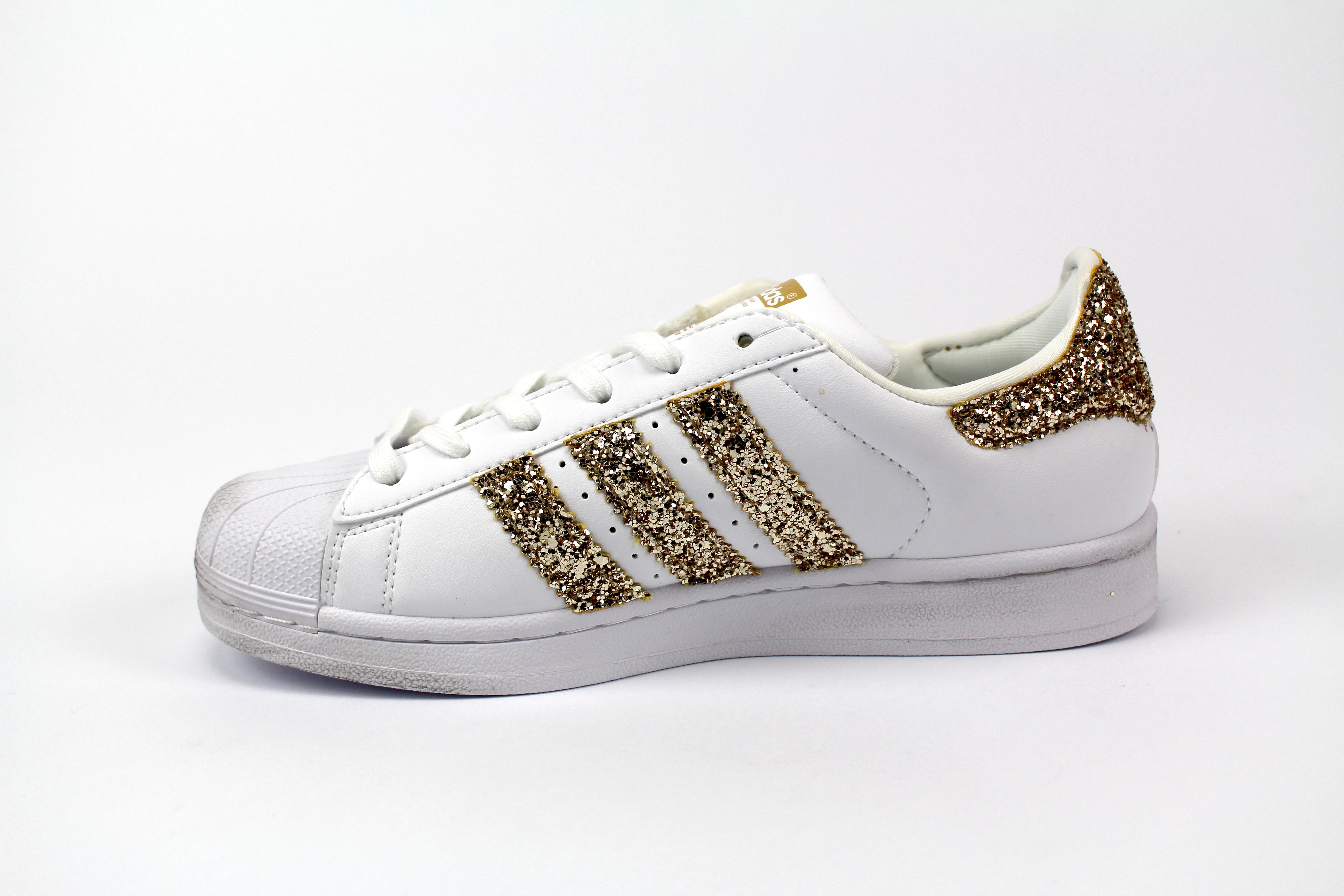 Adidas Superstar personalizzate glitter oro