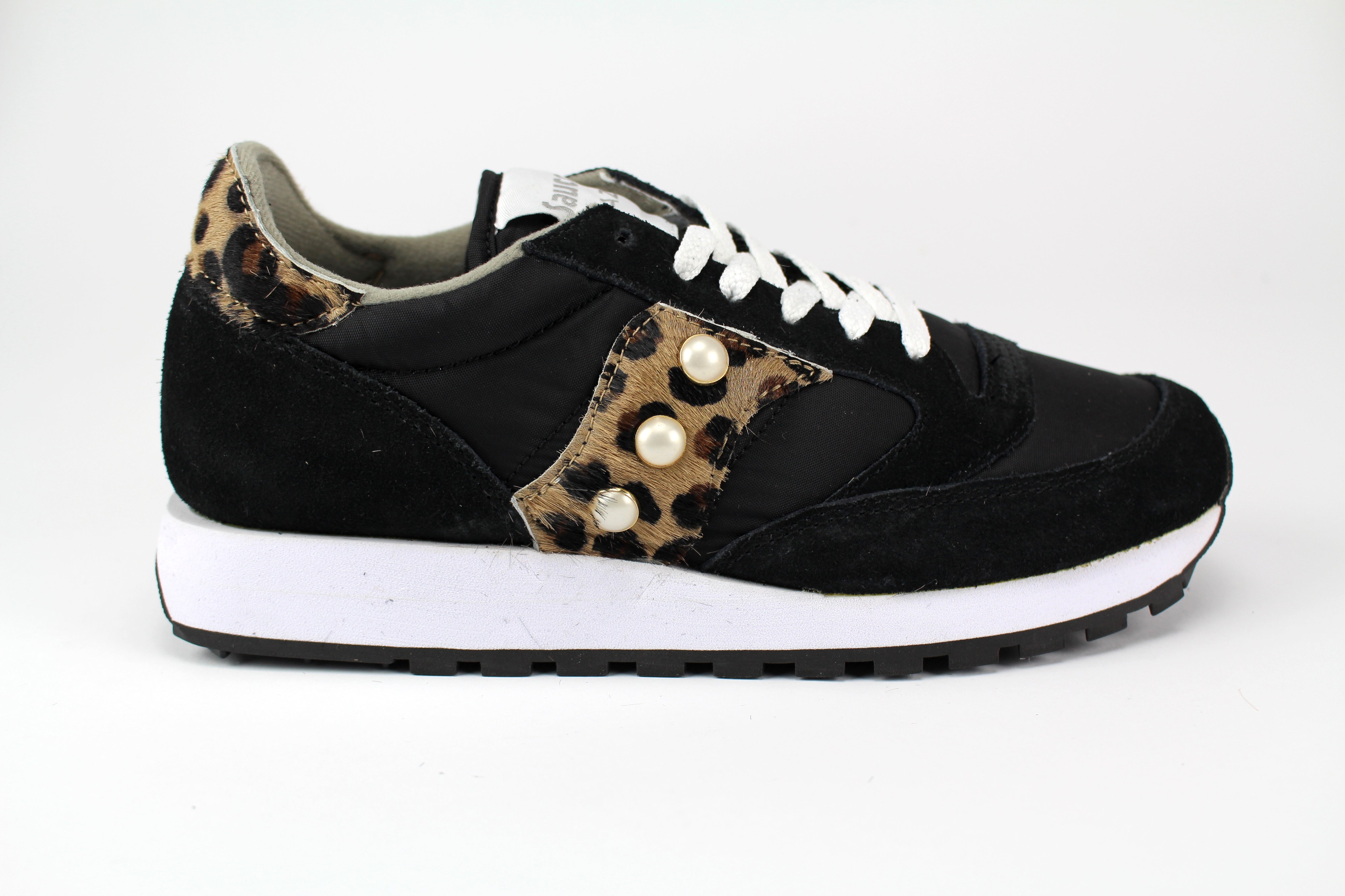 Saucony Jazz Black Personalizzate Cavallino Maculato & Perle