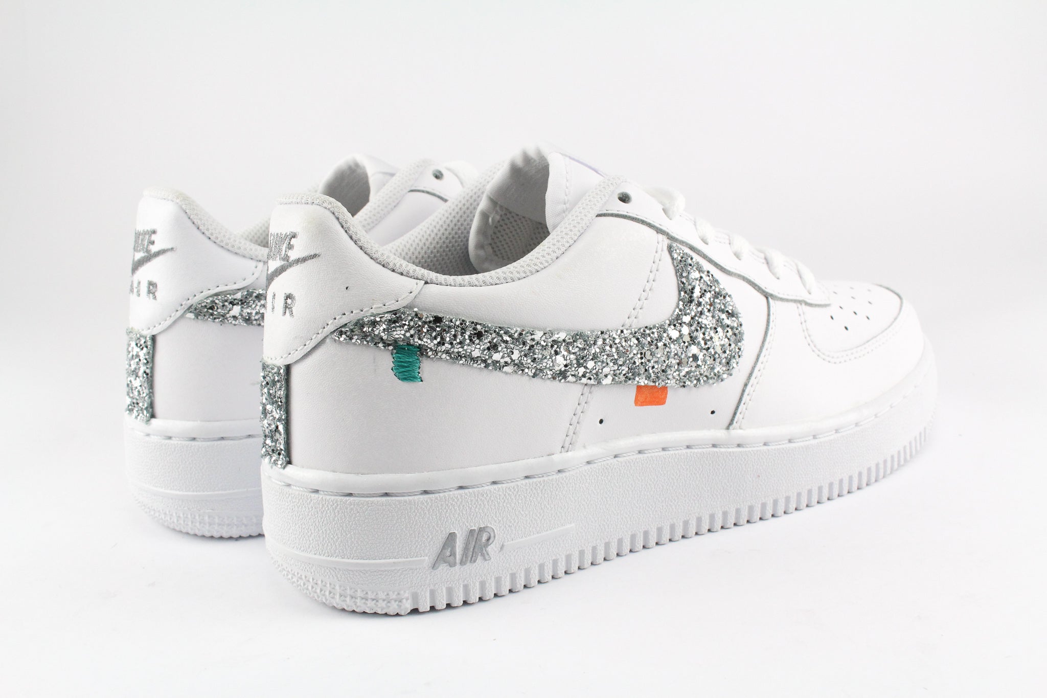 Nike Air Force One '07 Personalizzate Sport 80's Silver Glitter