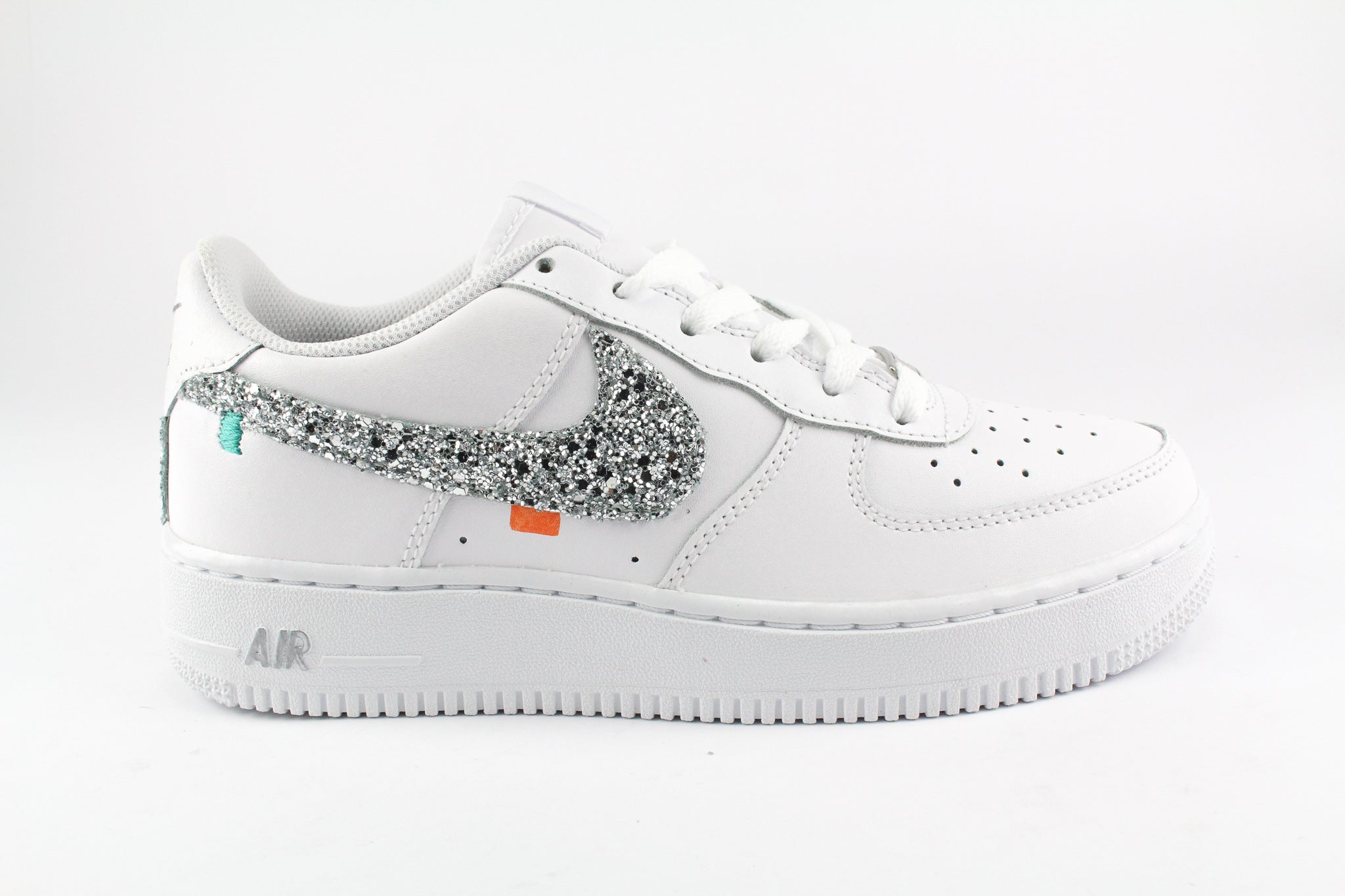 Nike Air Force One '07 Personalizzate Sport 80's Silver Glitter