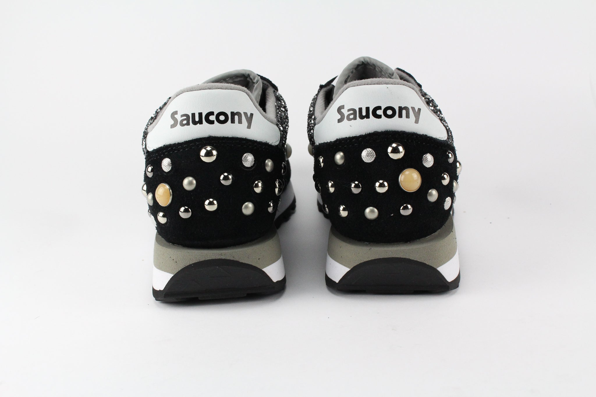 Saucony Jazz Black Total Black Silver Glitter Studs