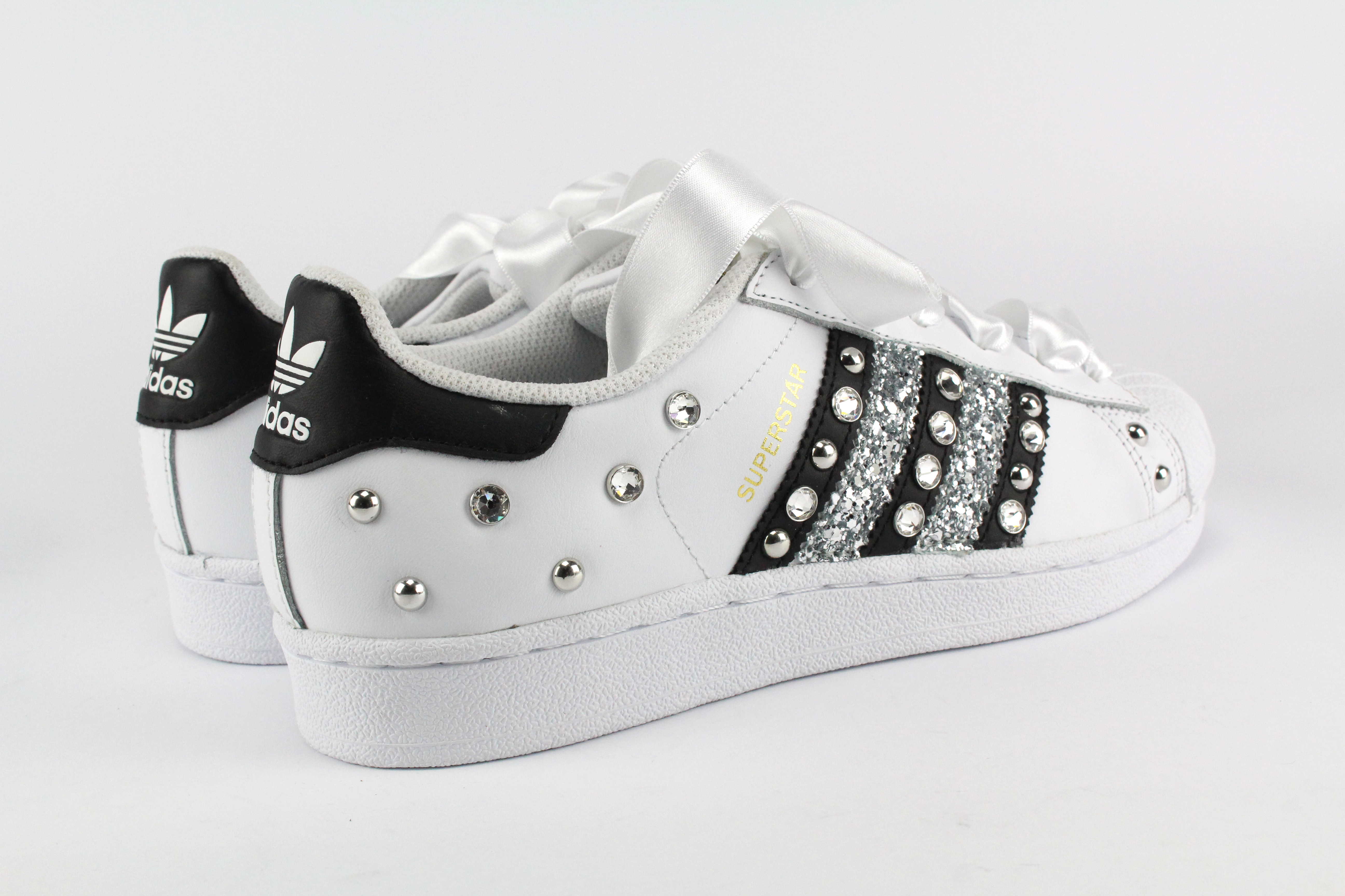 Adidas Superstar J Rhinestone Glitter Satin Laces